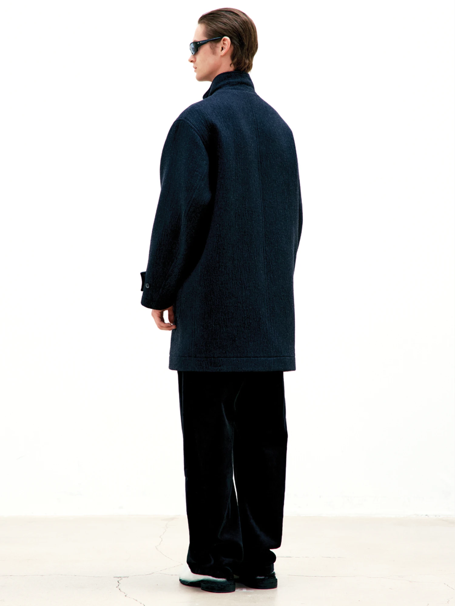 Пальто COOR Cashmere Blend Stand Collar Charcoal