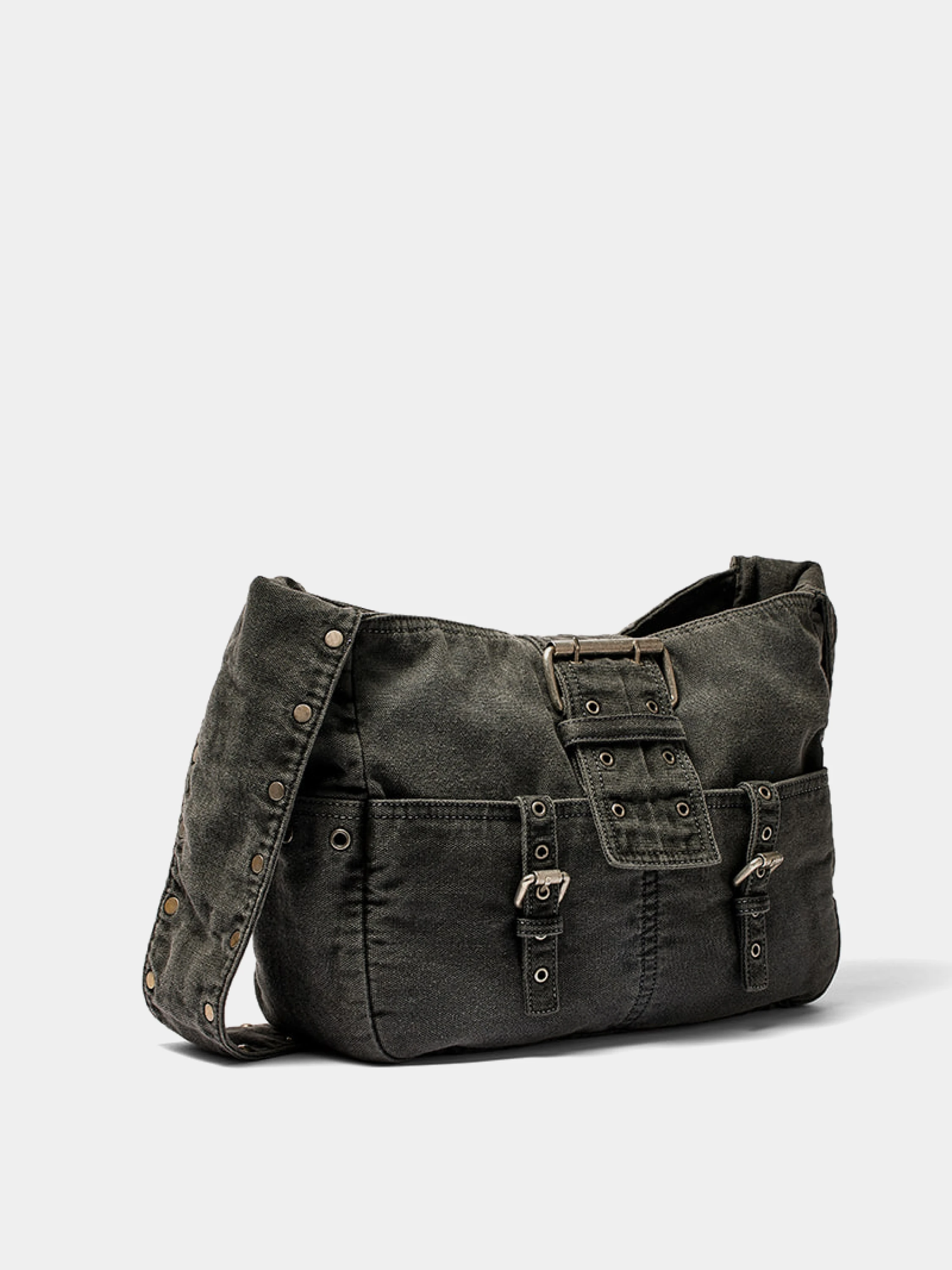 Сумка OPEN YY Stud Messenger Bag Charcoal