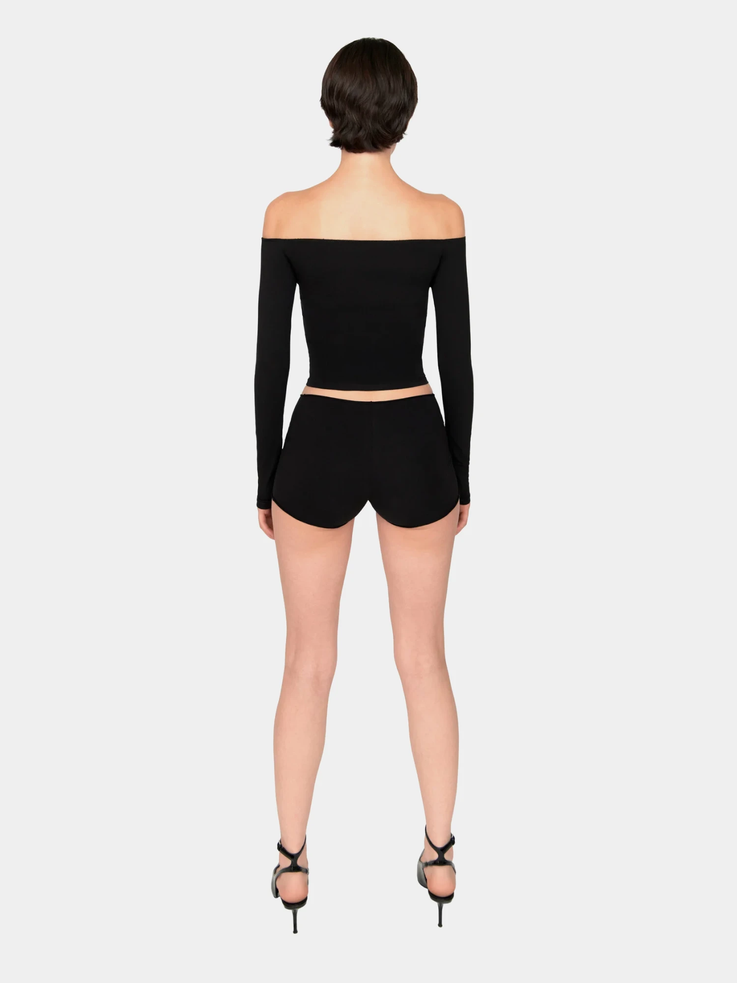 Женский лонгслив XSAI Off Shoulder Dusty Black