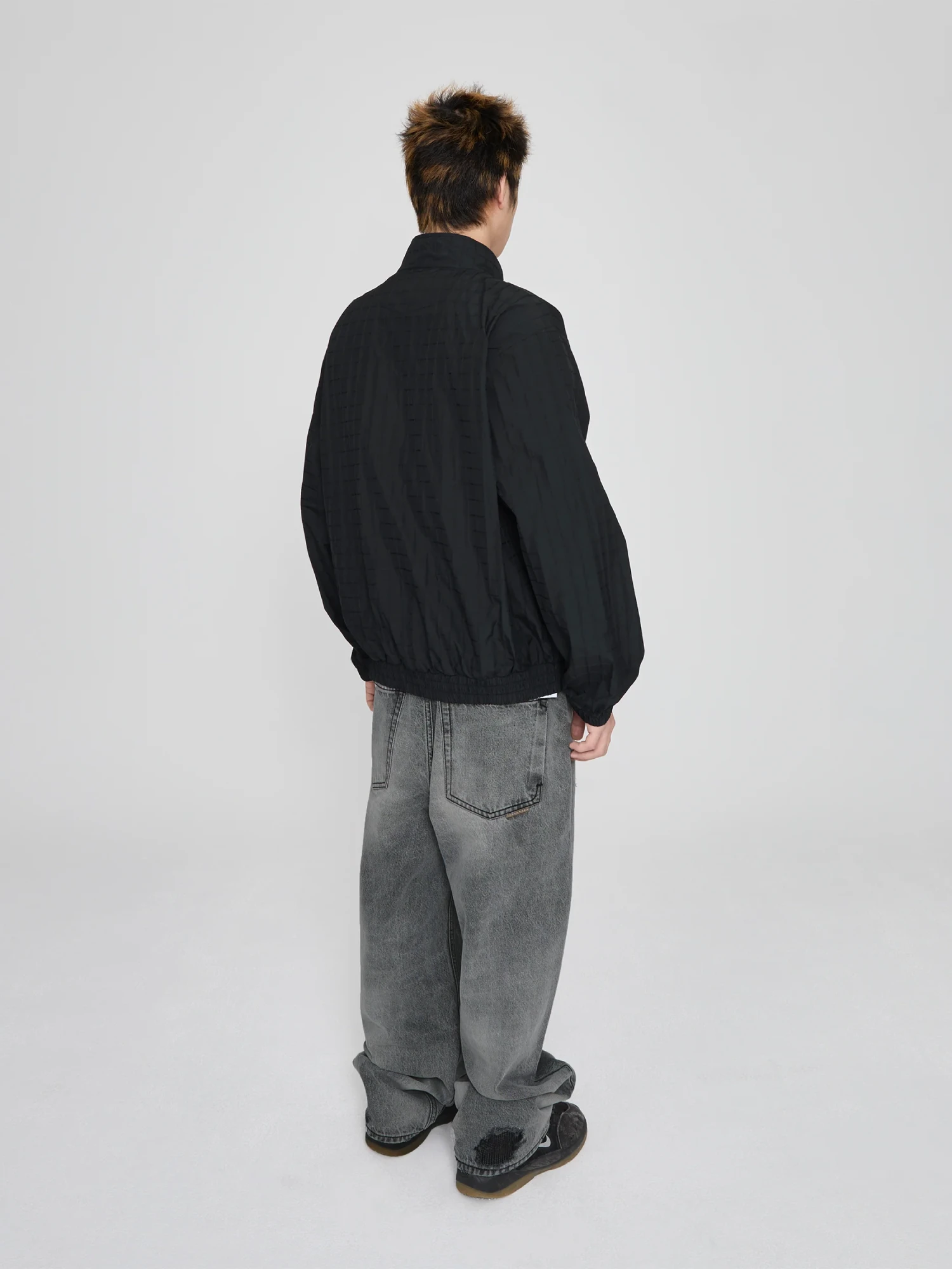 Ветровка YESEYESEE Windowpane Zip Blouson Black