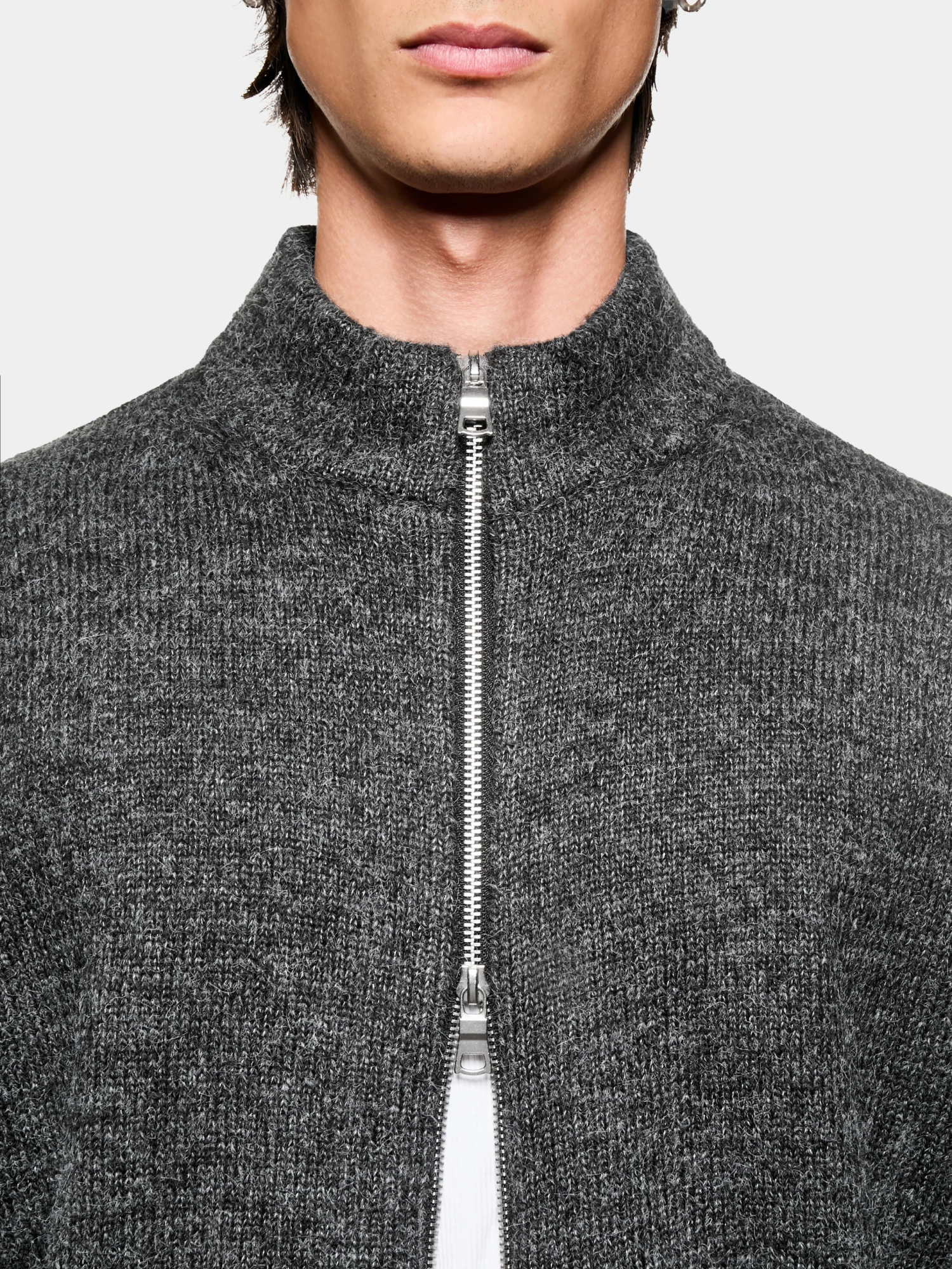 Кардиган MKI MIYUKI ZOKU Mohair Blend Knit Track Charcoal
