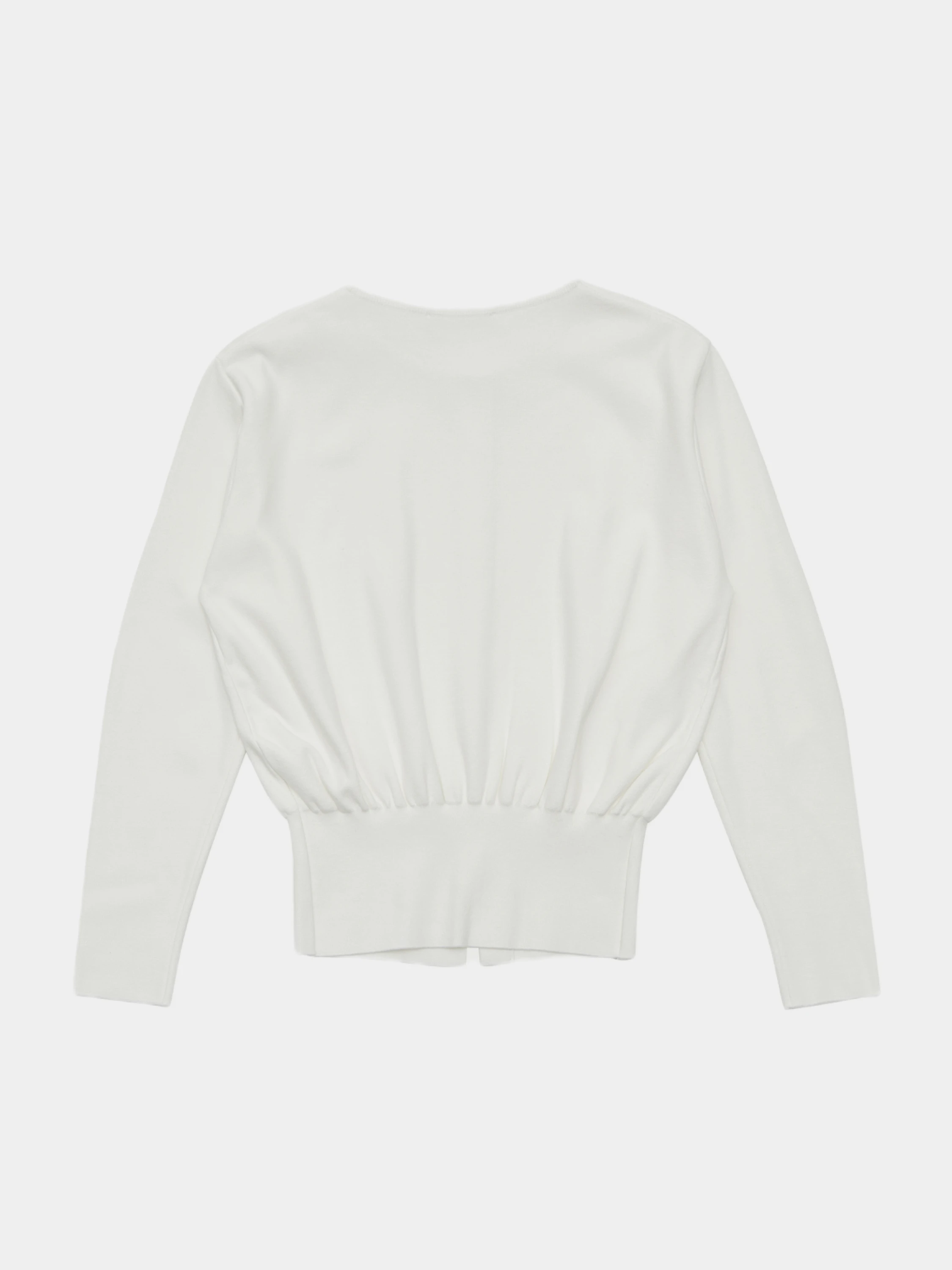 Женский кардиган AMOMENTO Round Sleeve Shirred Cardigan Ivory