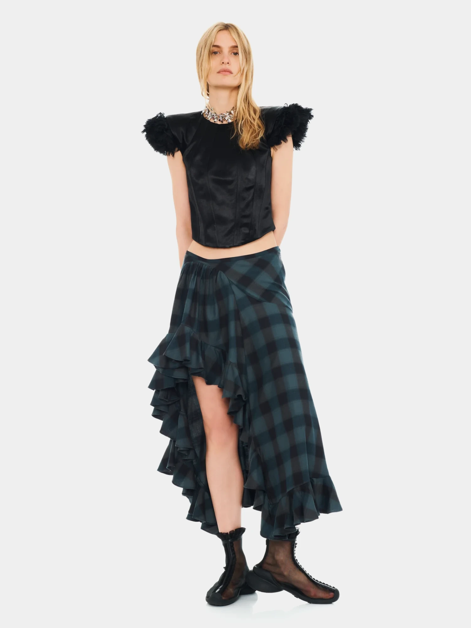 Женская юбка Collina Strada Sea Pine Plaid Florist Navy