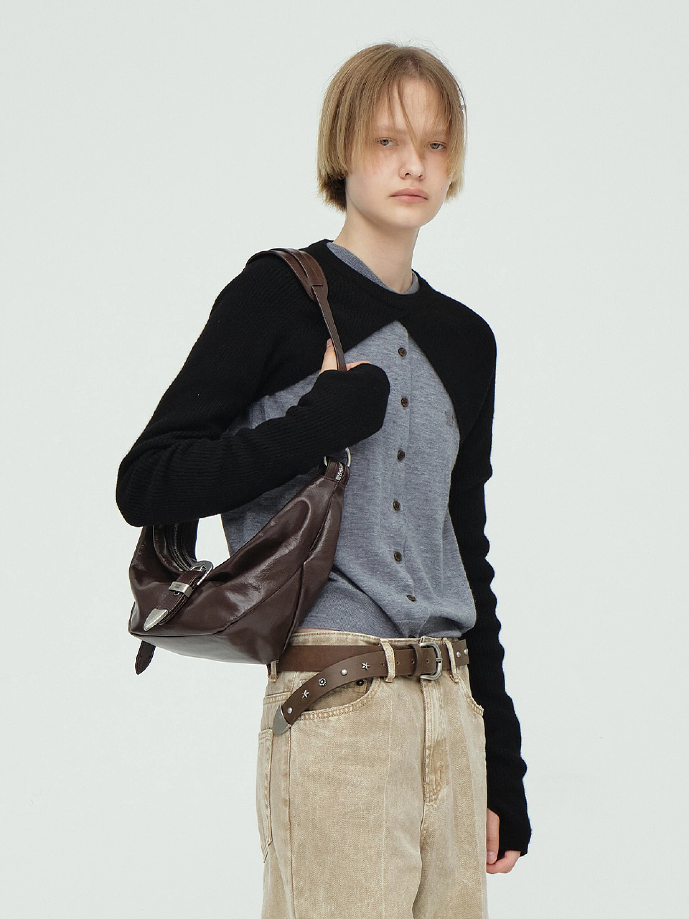 Сумка MARGESHERWOOD Belted Hobo Medium Dark Brown