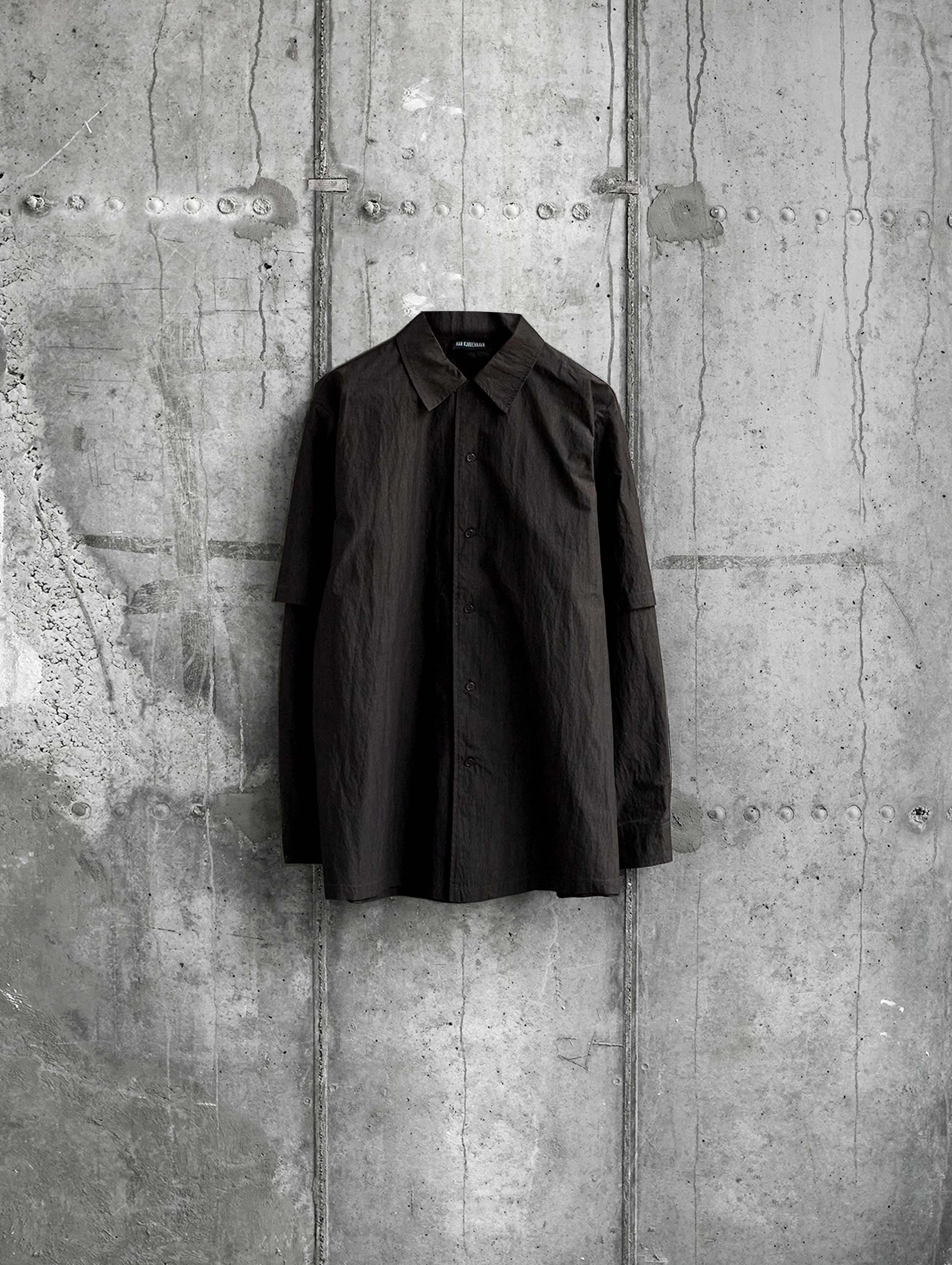 Рубашка Han Kjøbenhavn Two-Layered L/S Dark Grey
