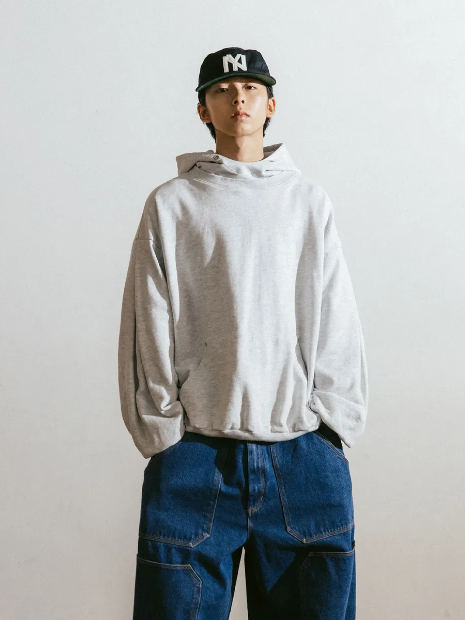 Худи ANGLAN Valley Layered Hoodie White Melange