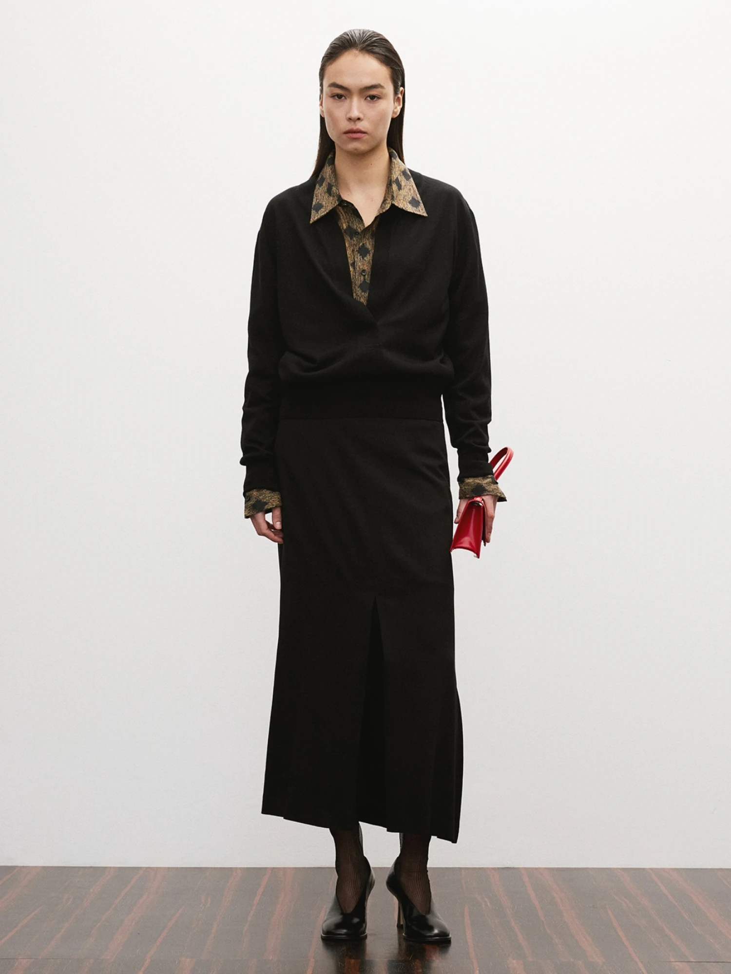 Женская юбка Recto Front Slit Long Black