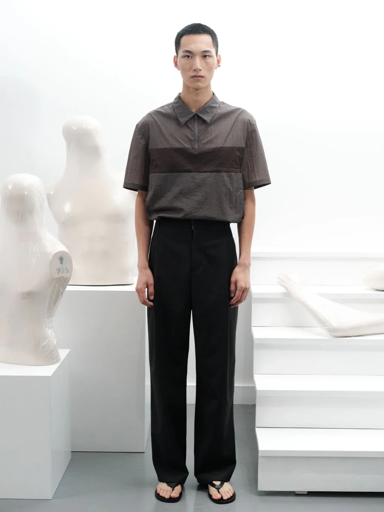 Брюки AMOMENTO Wool Wide Pants Black