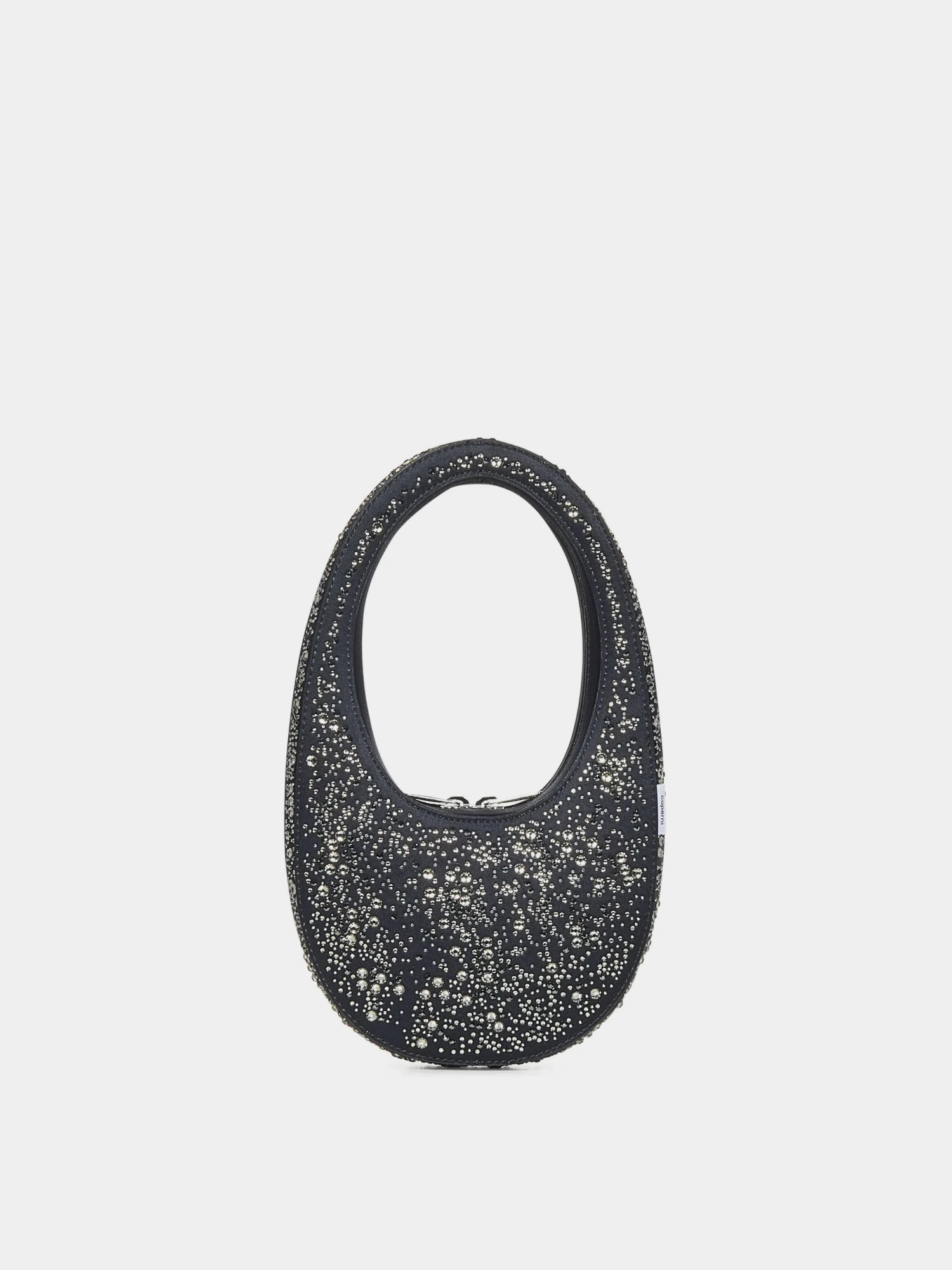Женская сумка Coperni Crystal-Embellished Mini Swipe Black/Silver
