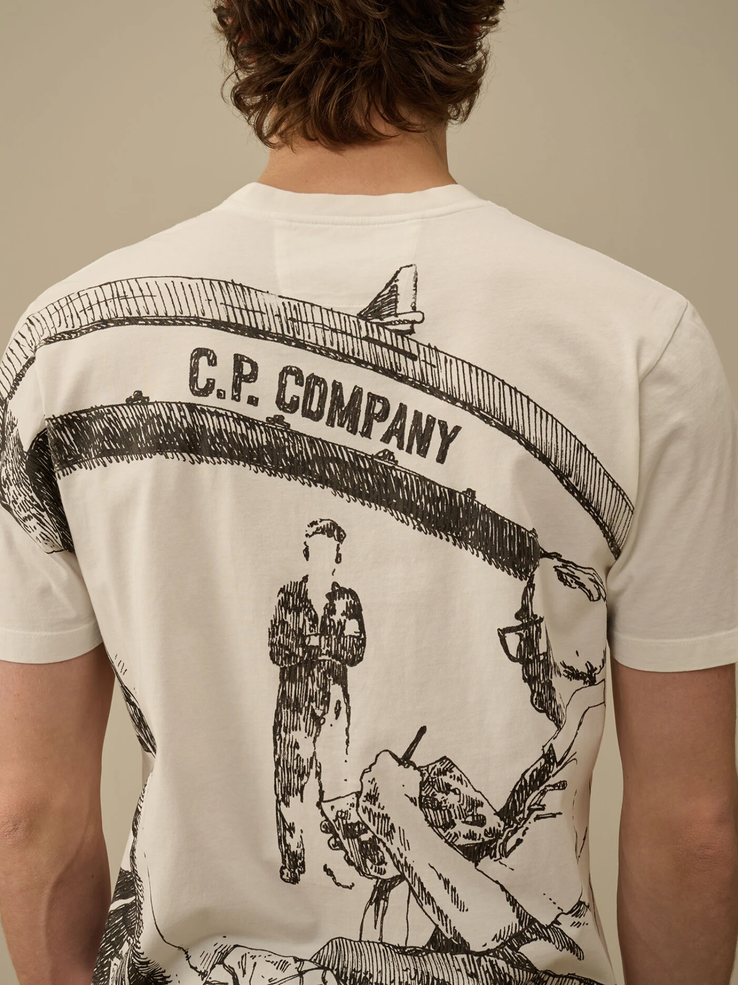 Футболка C.P. Company 24/1 Jersey Artwork Logo Gauze White