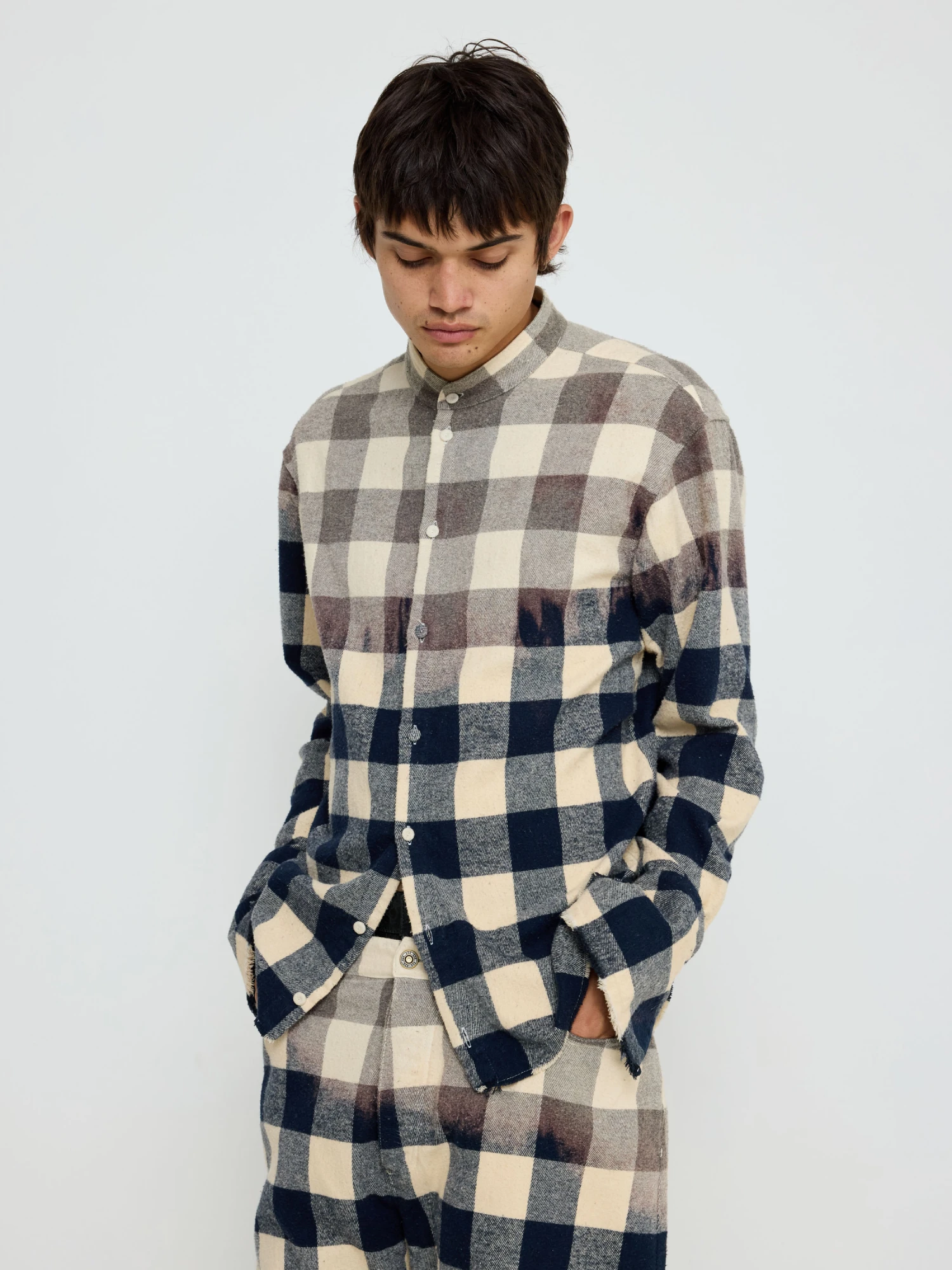 Рубашка 424 Tunic Tea Check Bleached And Dying