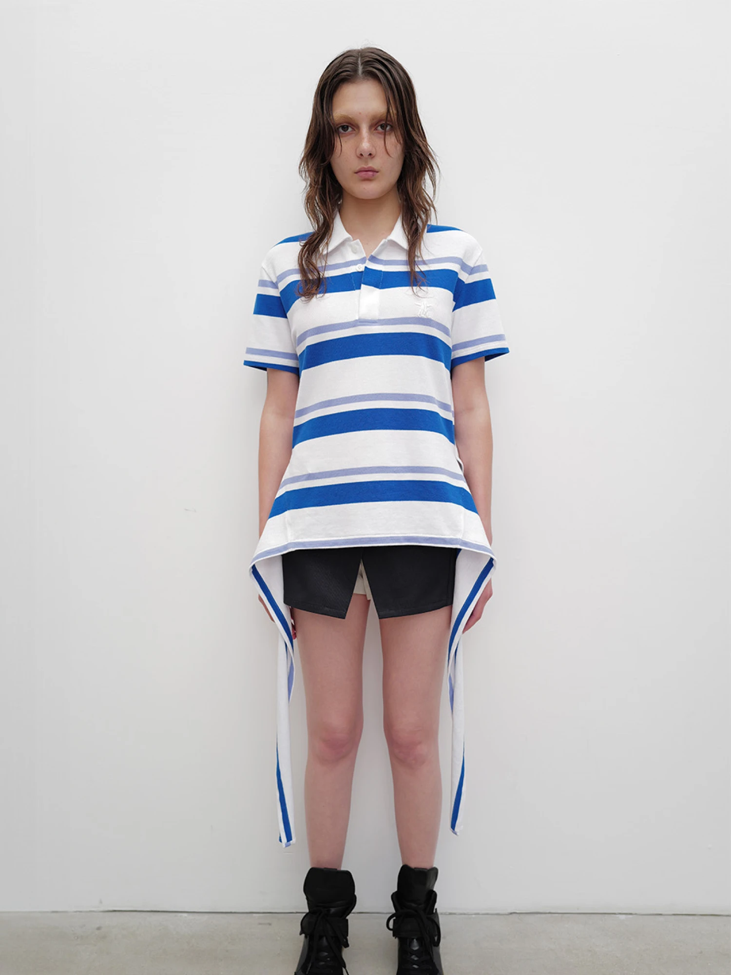 Женская Футболка OPEN YY Trim Polo T-Shirt Blue