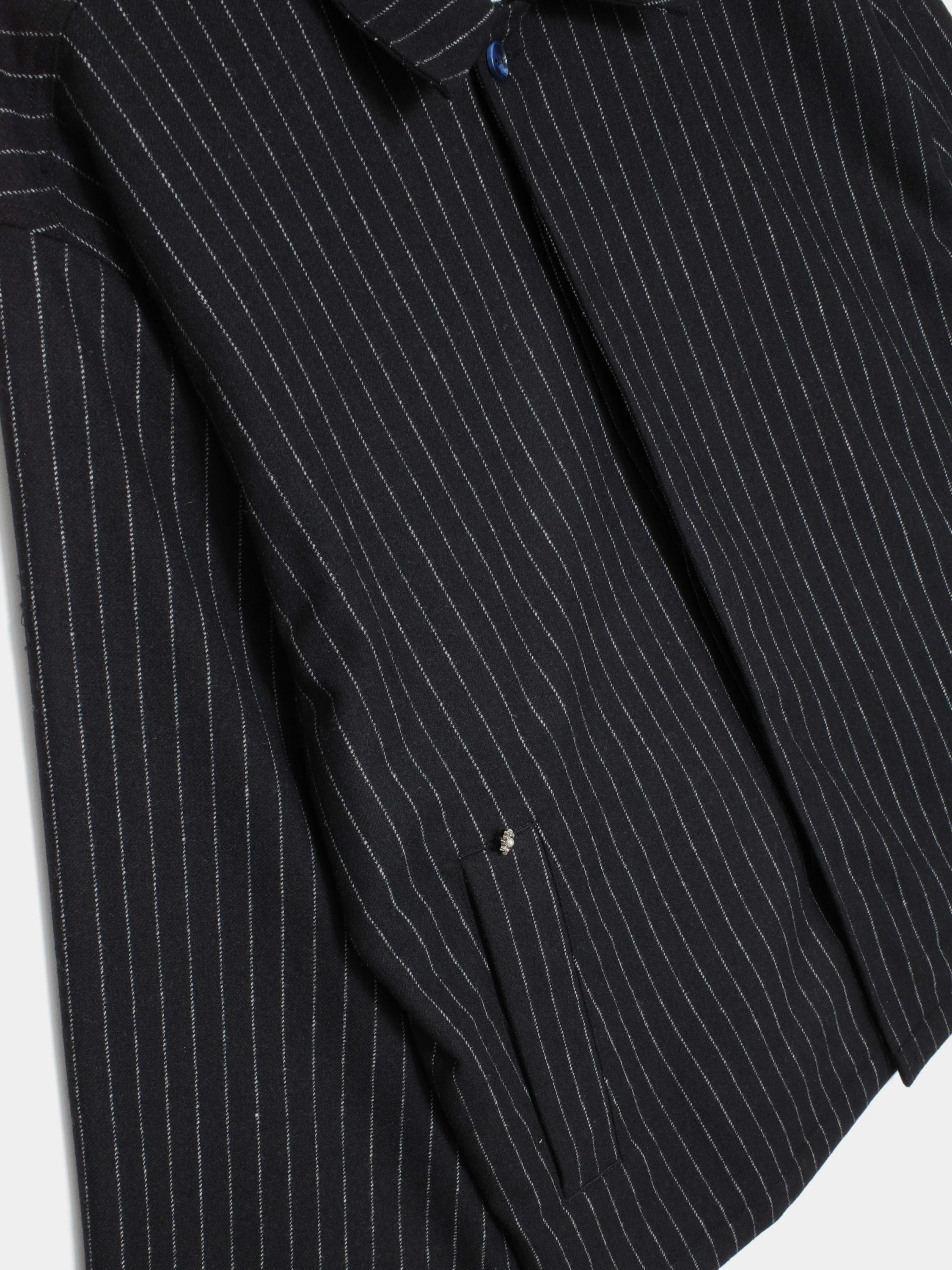 Овершот Jungles Jungles Pleated Pinstripe Wool Black