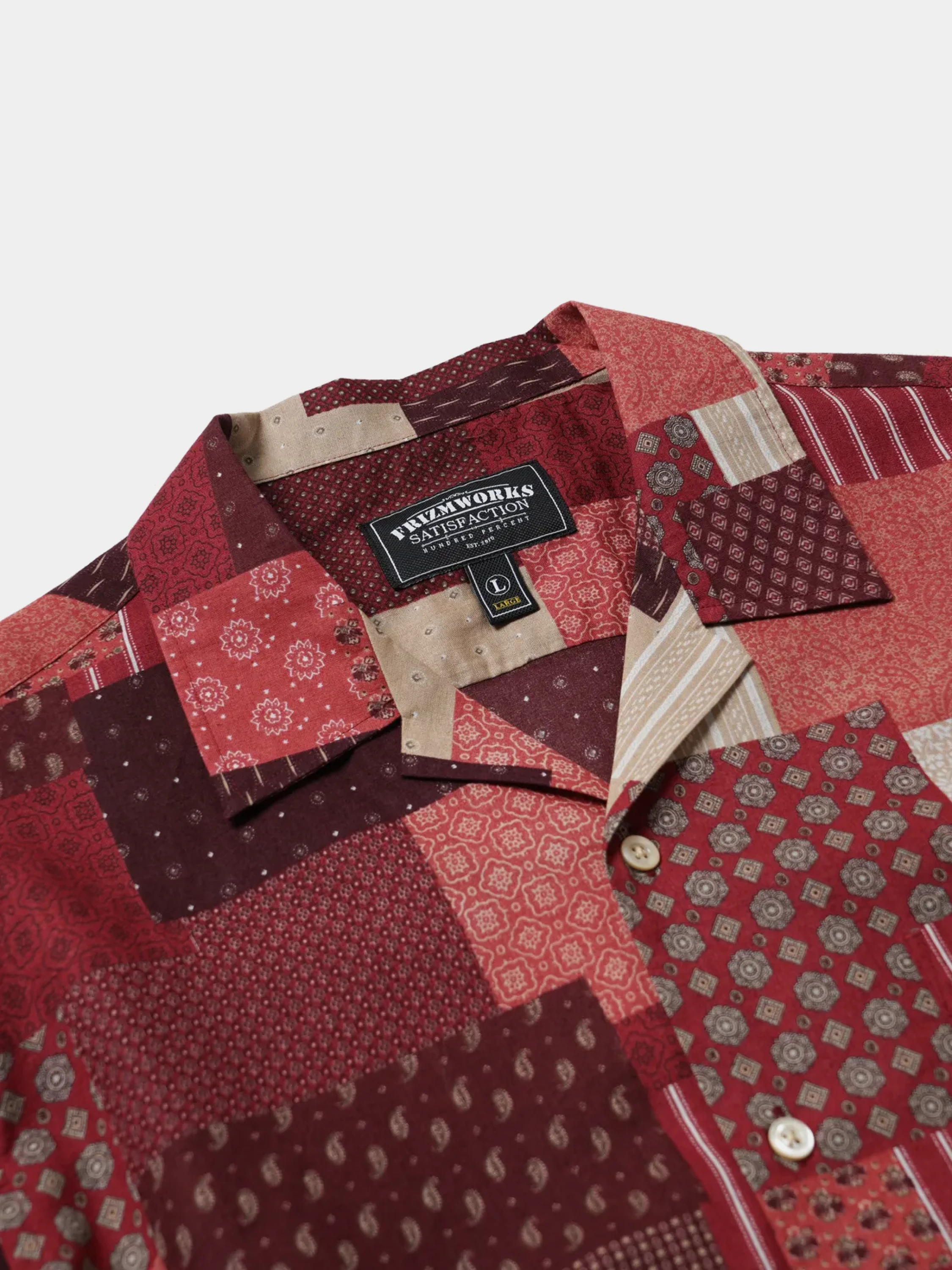 Рубашка FrizmWORKS Mixed Patchwork Burgundy