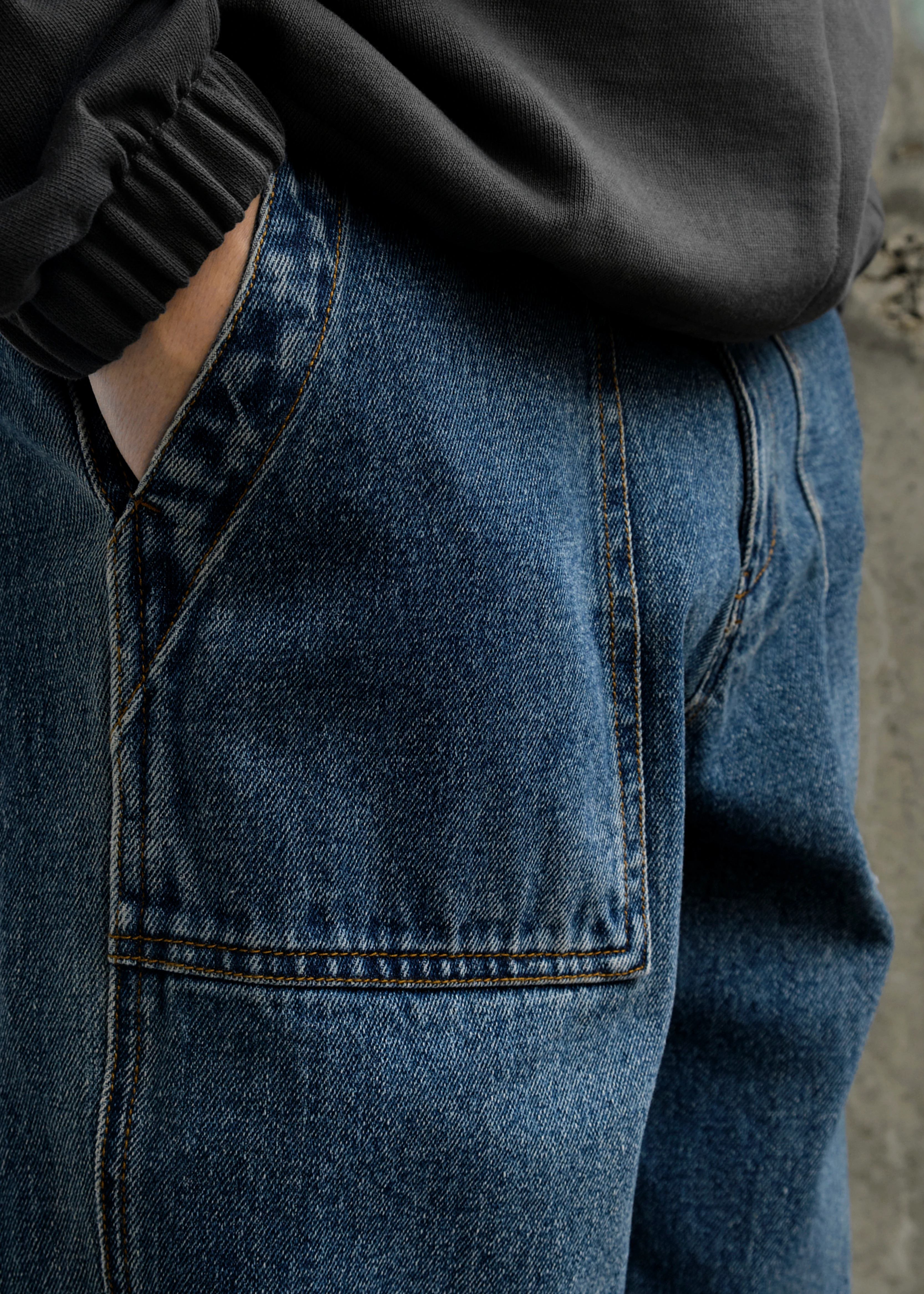 Джинсы Uniform Bridge Og Fatigue Denim Pants Indigo Washed