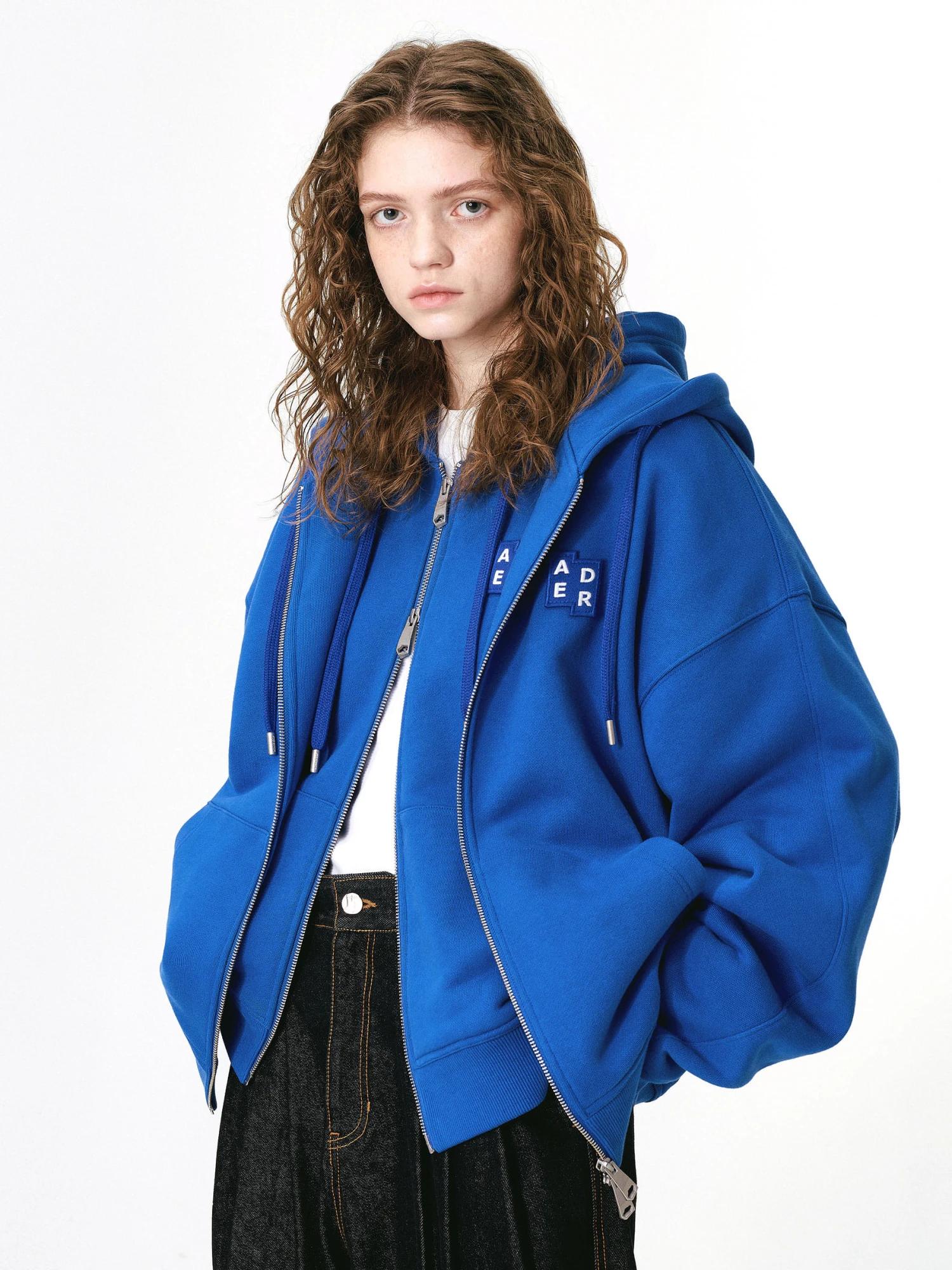 Зип-худи ADERERROR Sig; BL Tag 02 Blue
