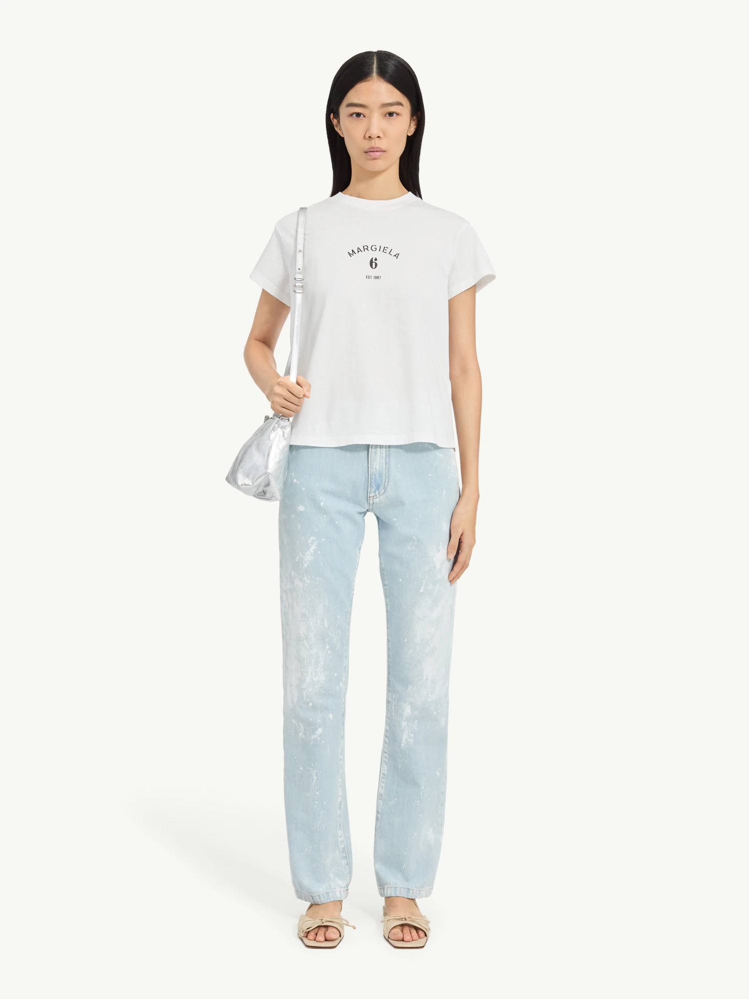 Женская футболка MM6 Maison Margiela Logo Tee White