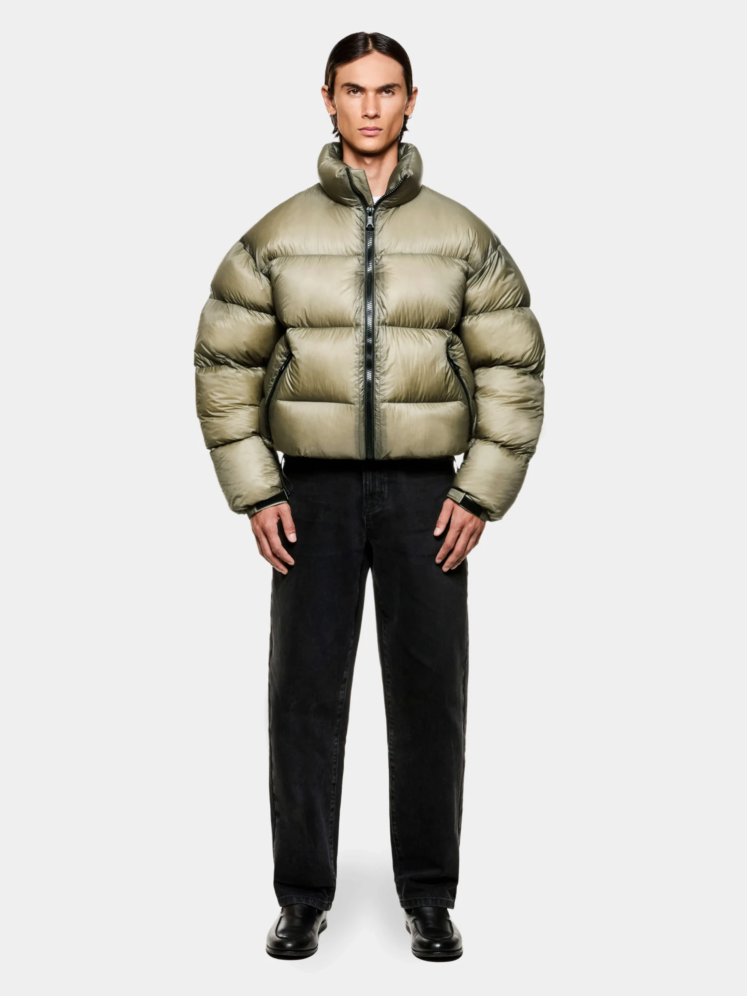 Пуховик MKI MIYUKI ZOKU Translucent Funnel Neck Bubble Sage