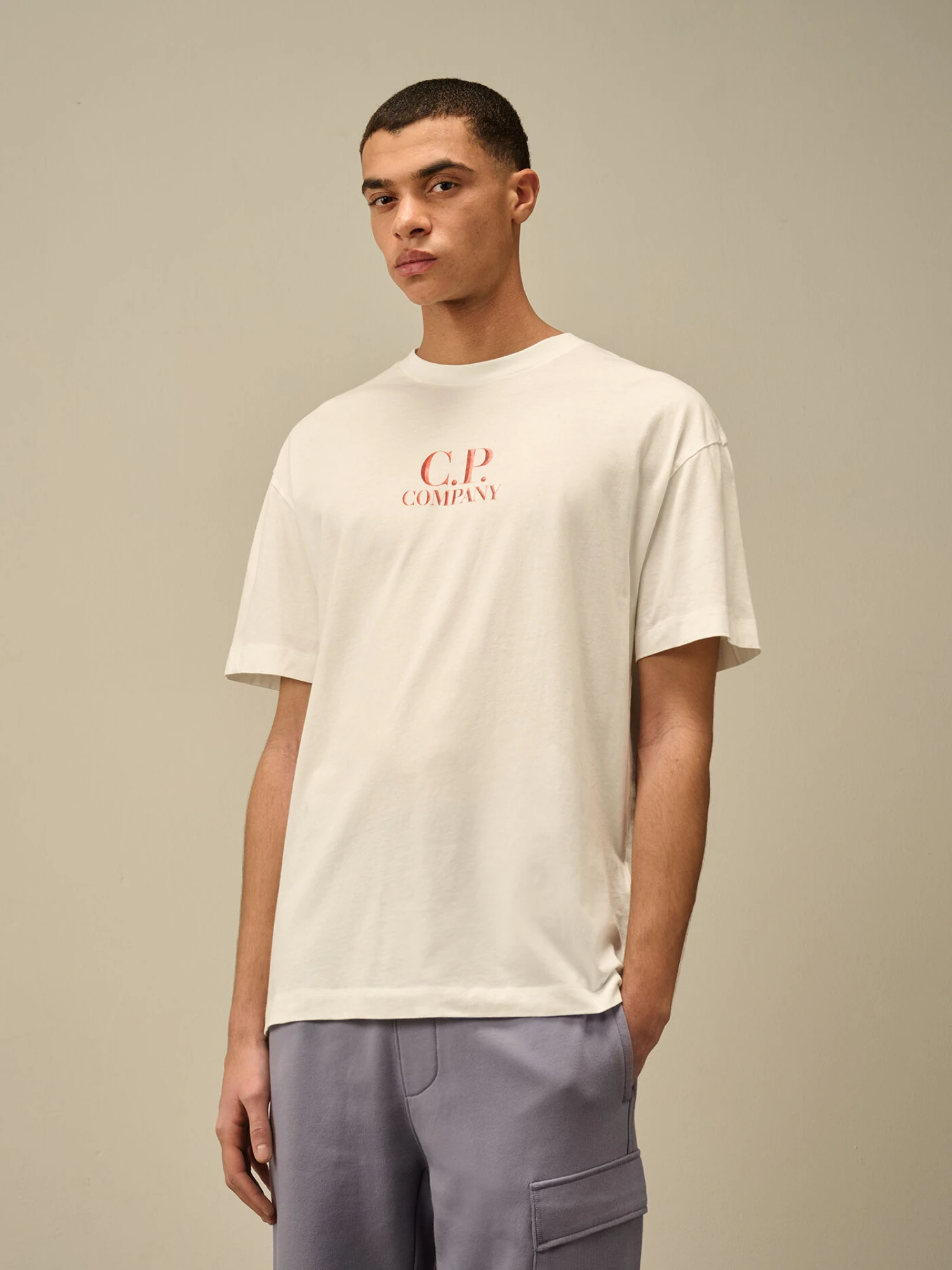 Футболка C.P. Company 30/1 Jersey Logo Gauze White