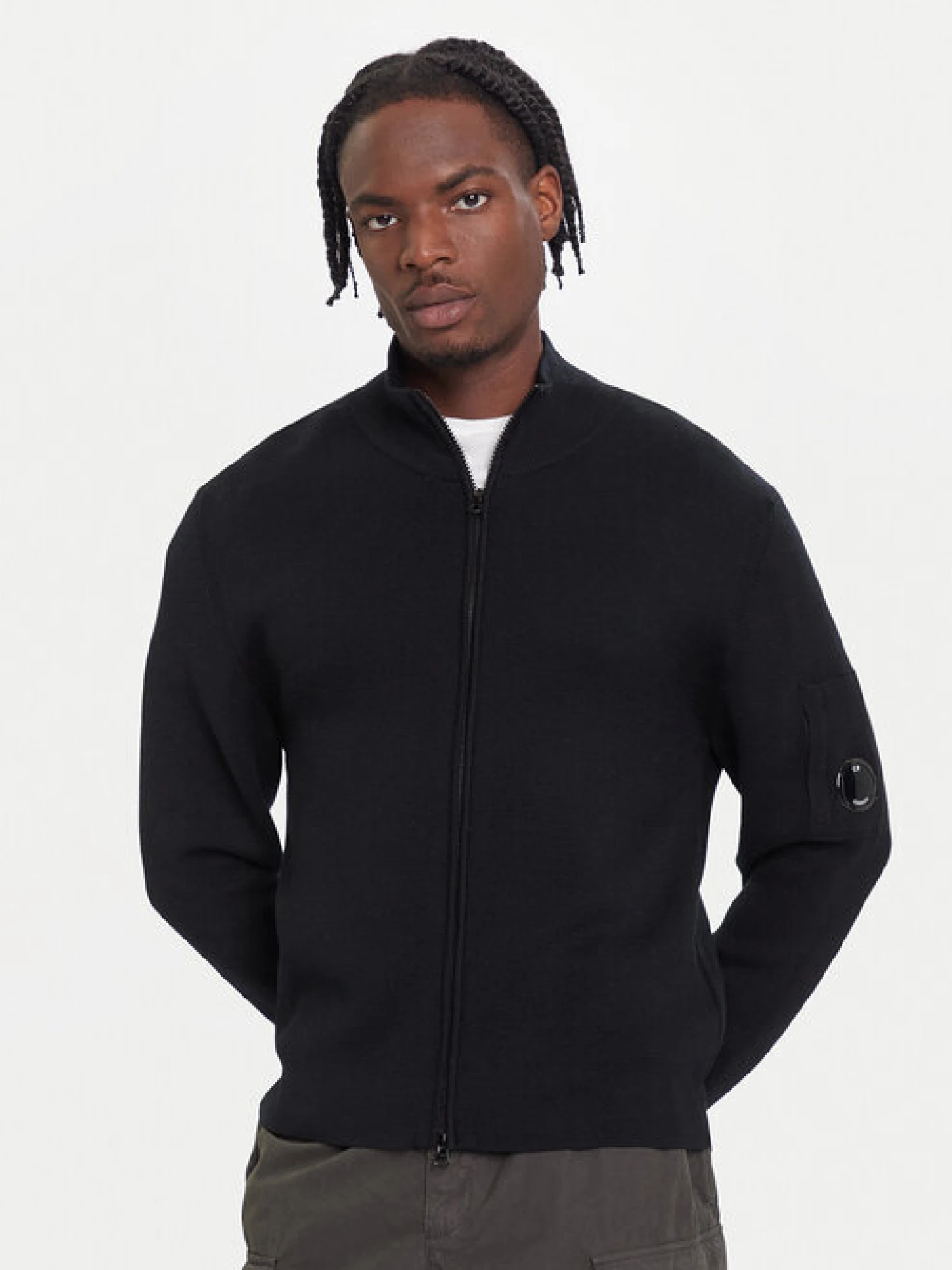 Кардиган C.P. Company Re-Wool Full Zip Lens Black