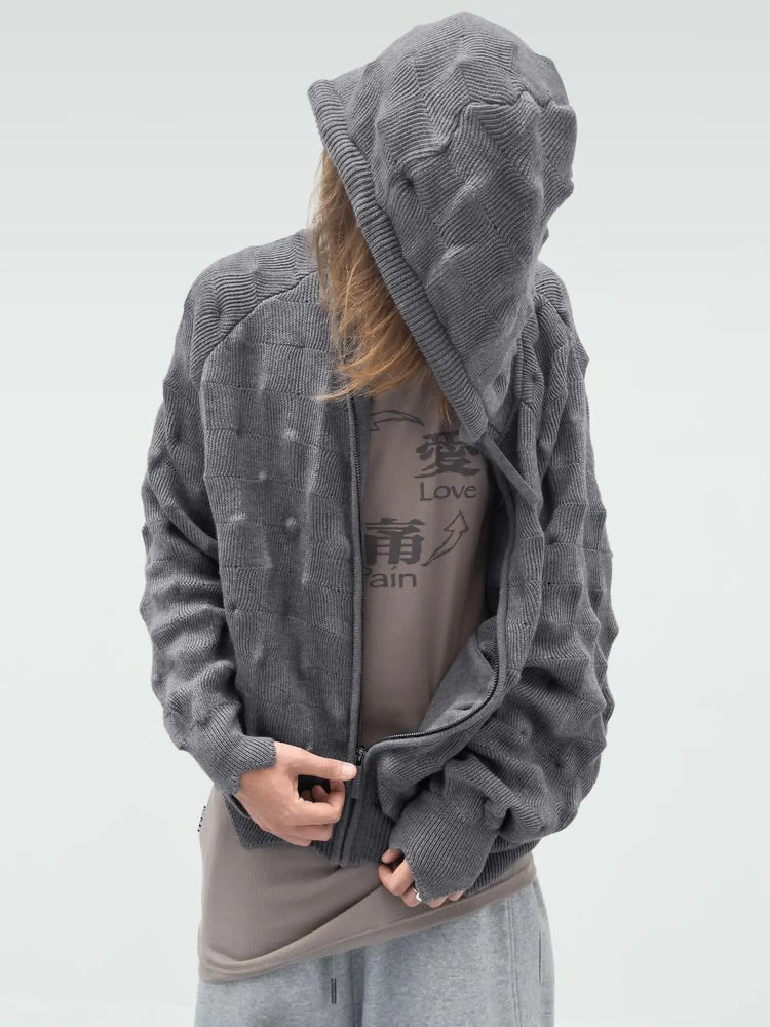 Зип-худи MADFRENZY Spiked Zip-Up Grey