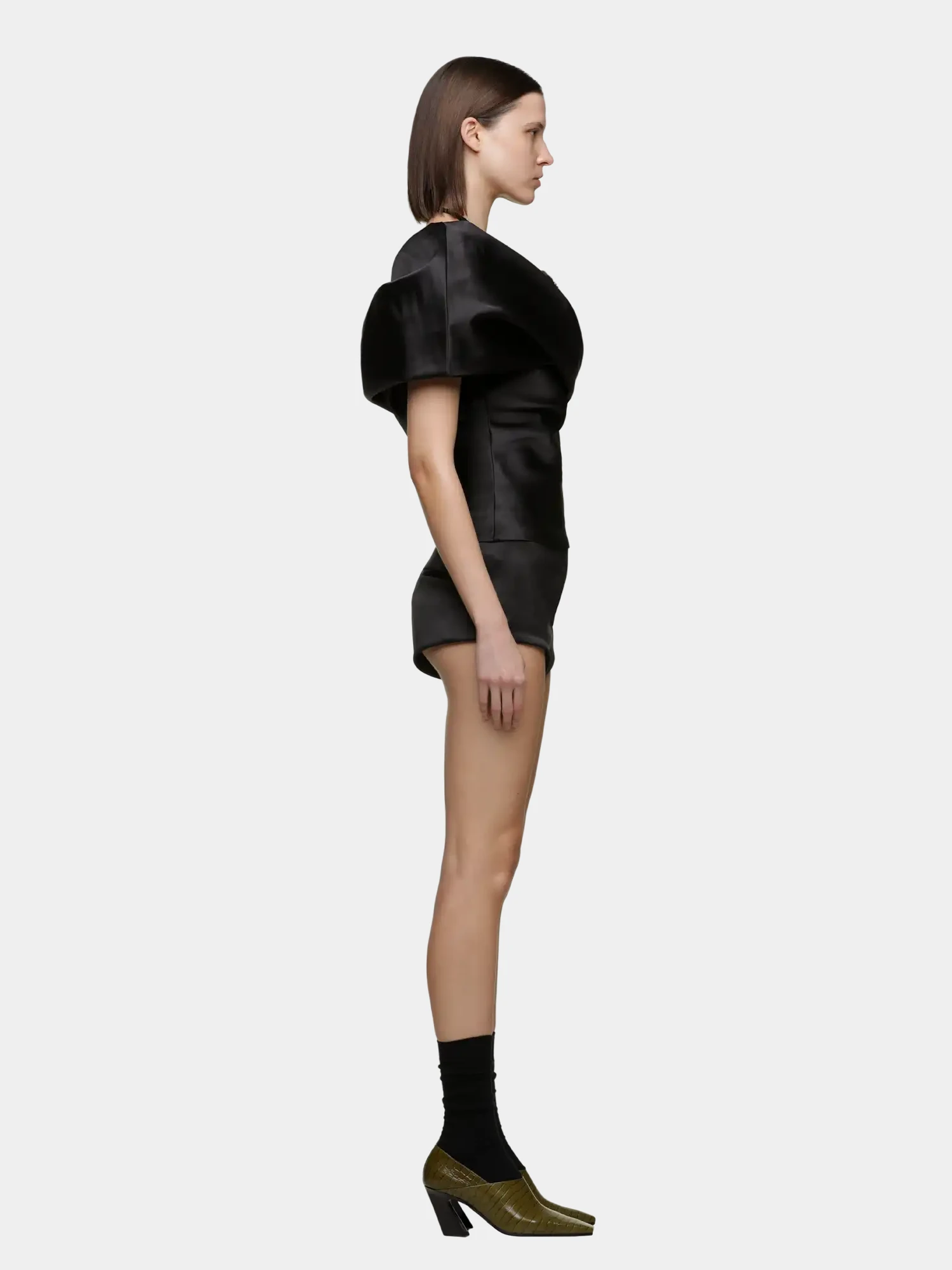 Женский топ entire studios Barge Black Sateen