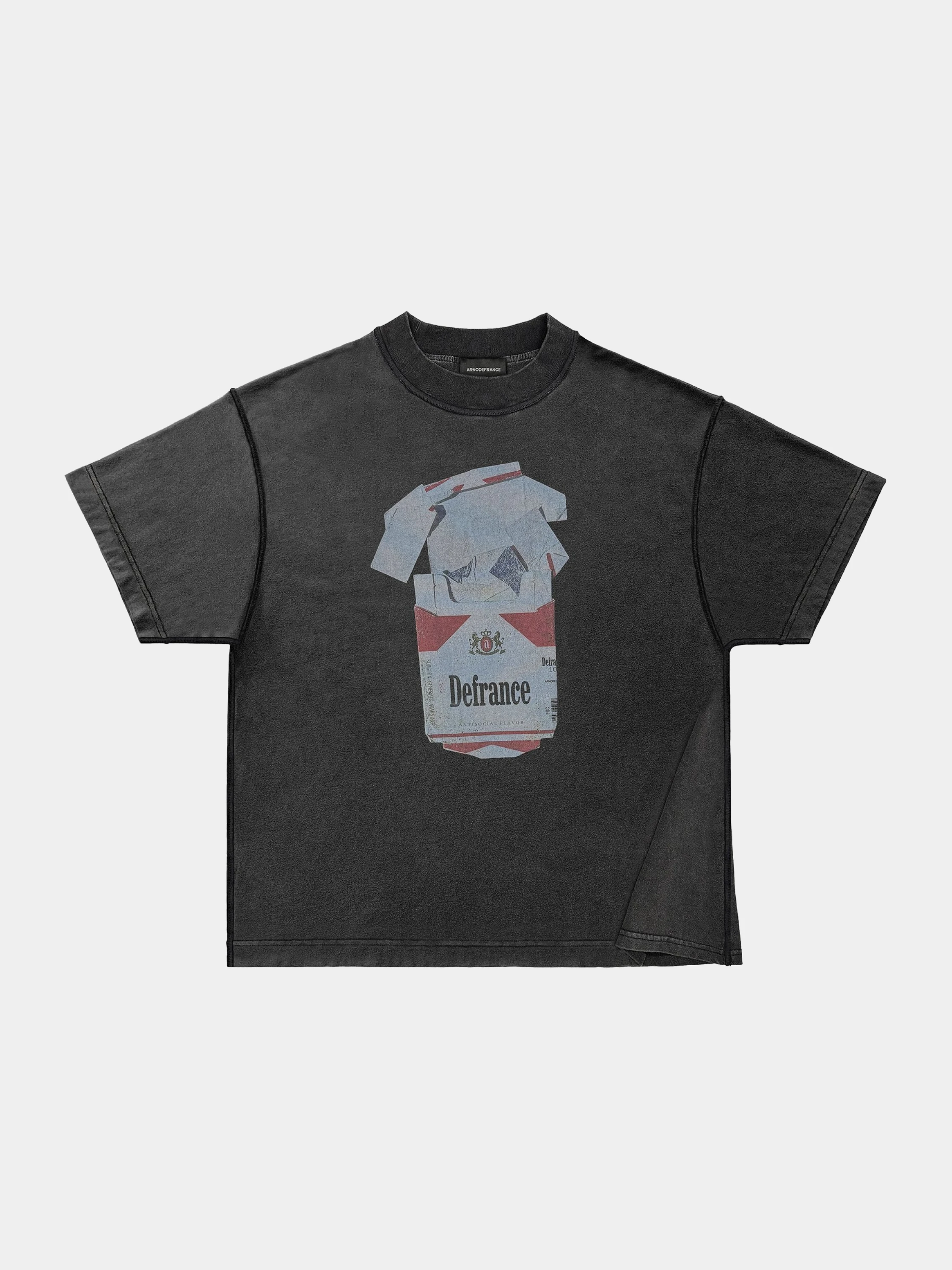 Футболка ARNODEFRANCE 'Antisocial Flavor Red' Washed Black