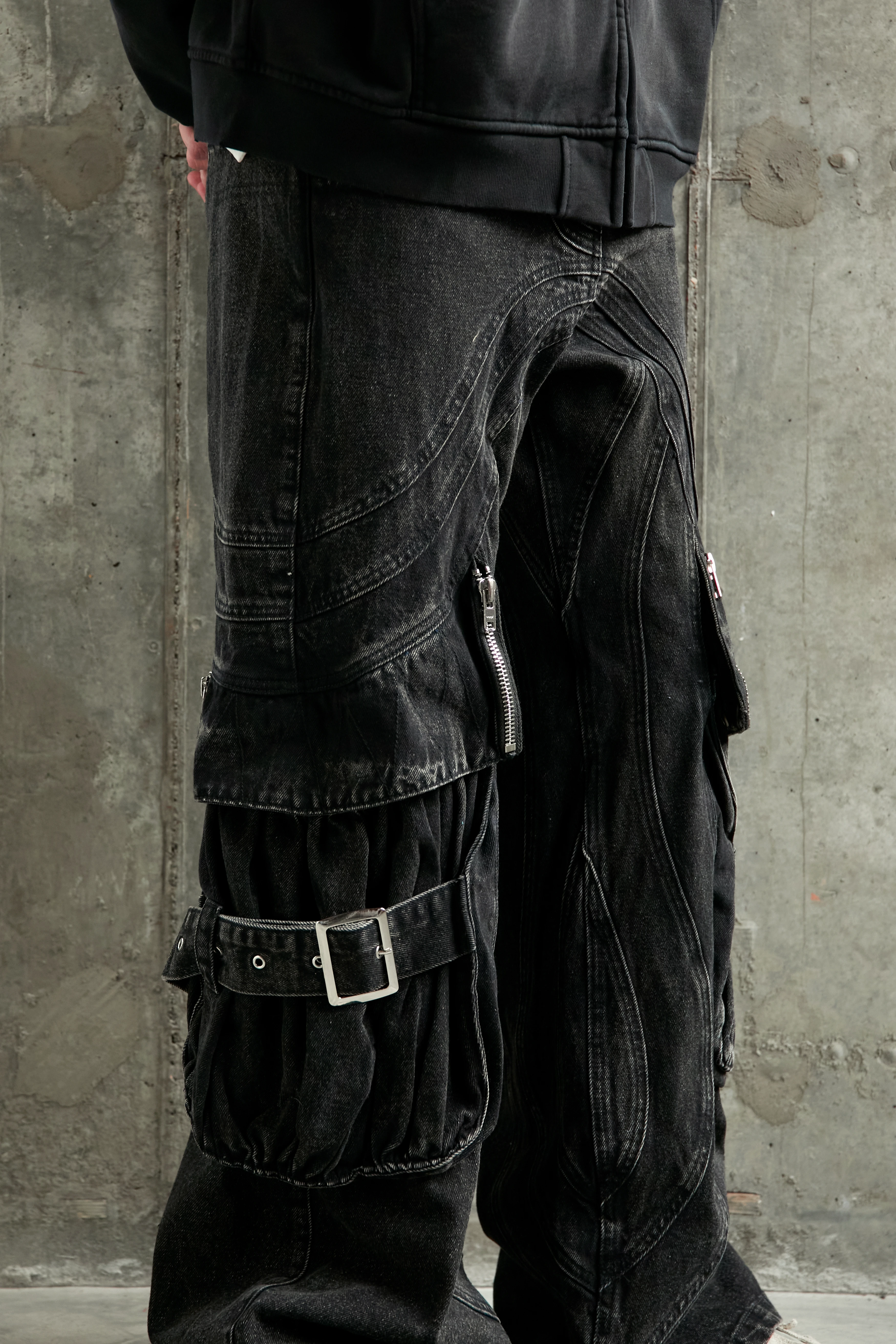 Джинсы NO/FAITH STUDIOS Wave Cargo Black Джинсы в интернет