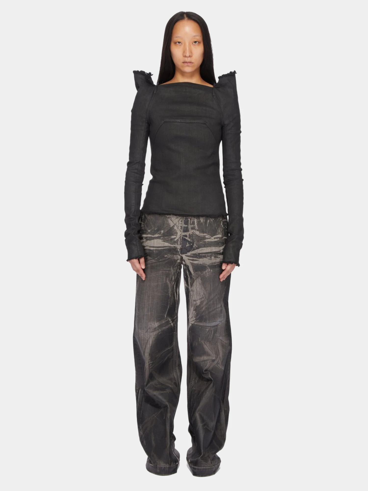 Женский топ RICK OWENS DRKSHDW Denim Tec Wax Black