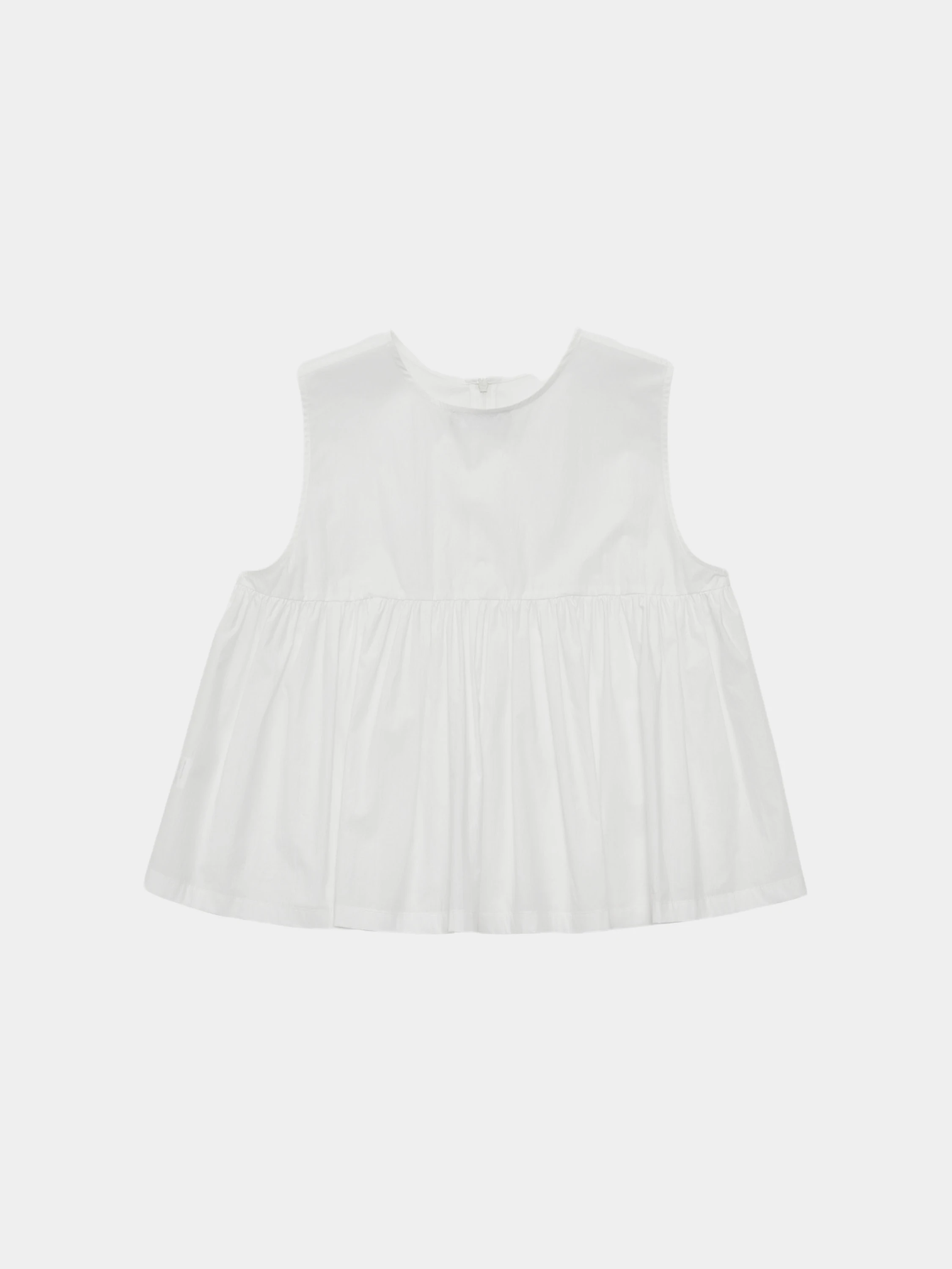 Топ AMOMENTO Cotton Two-Way Shirring Top White