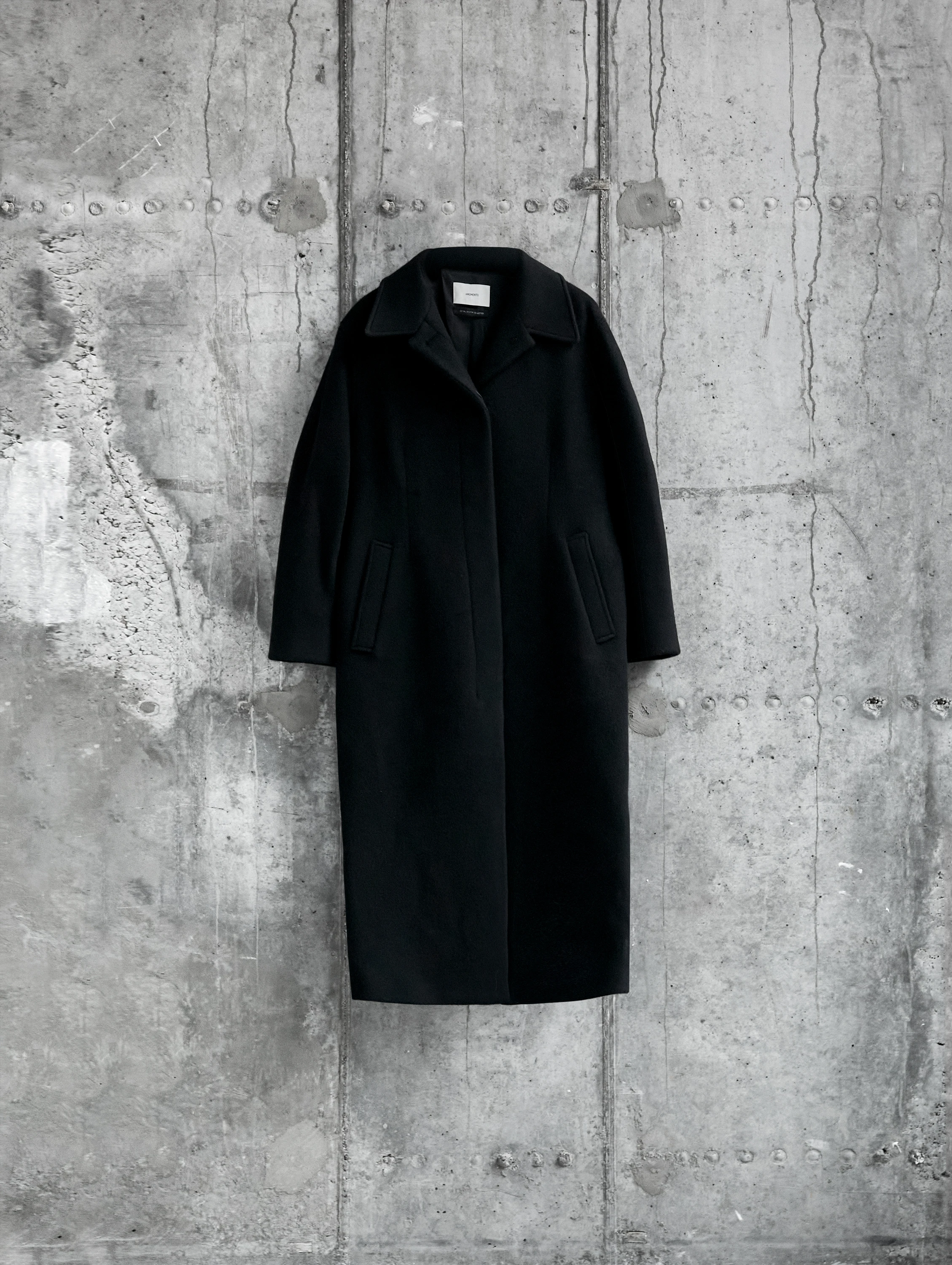Женское пальто AMOMENTO Hourglass Long Coat Black