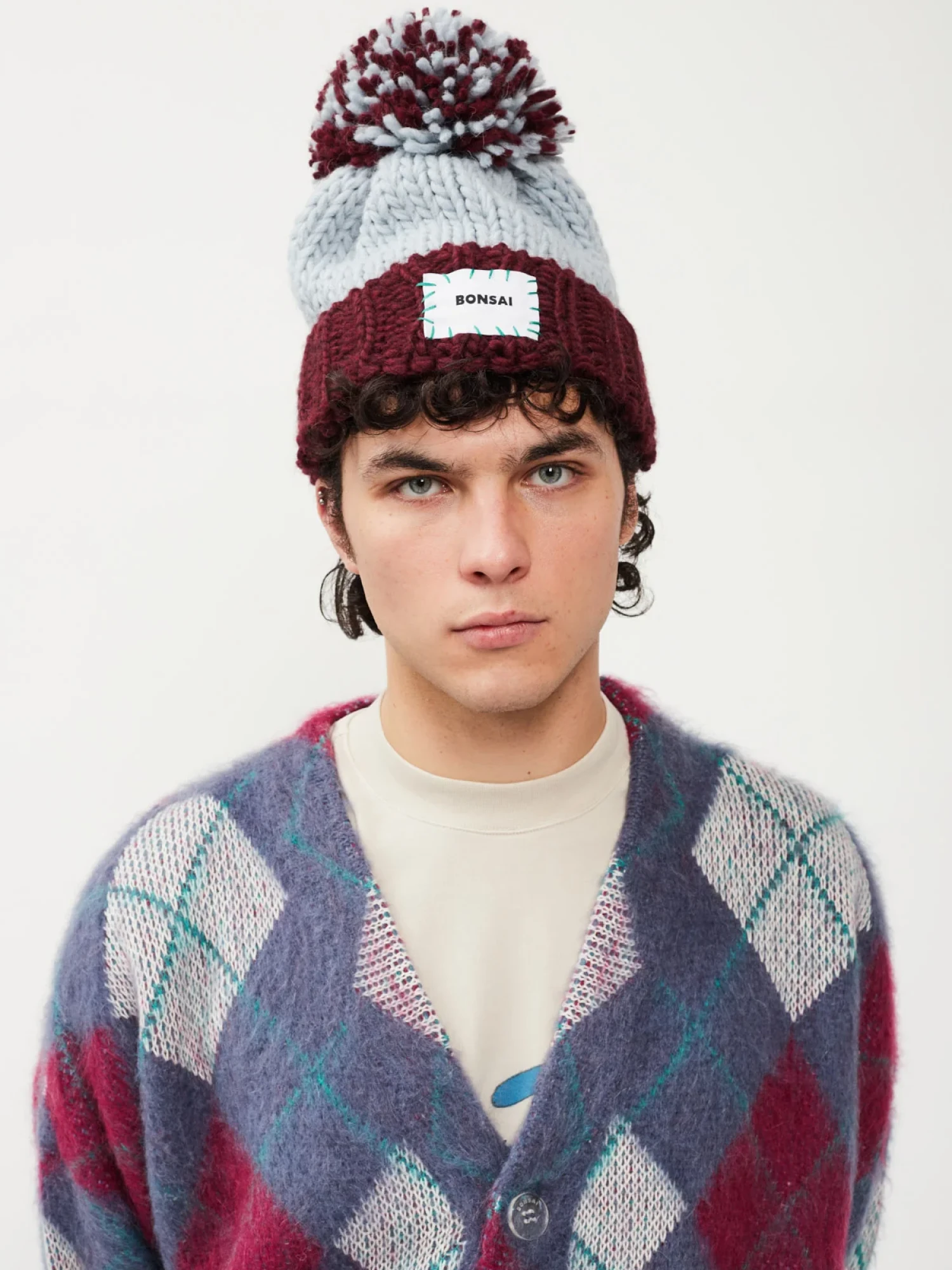 Шапка BONSAI Pon Pon Knit Beanie Red
