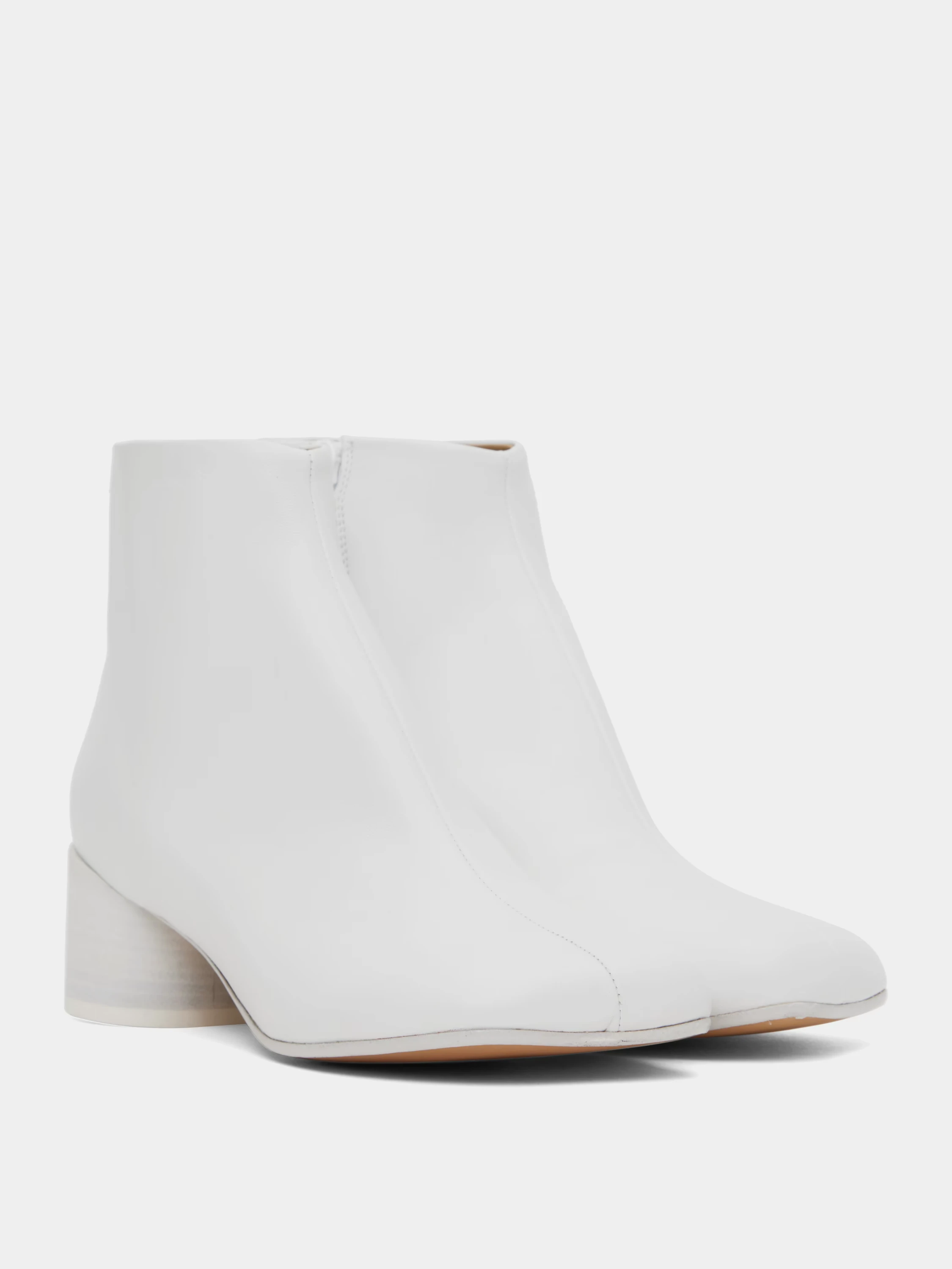 Женские ботинки MM6 Maison Margiela Leather Ankle Boots White