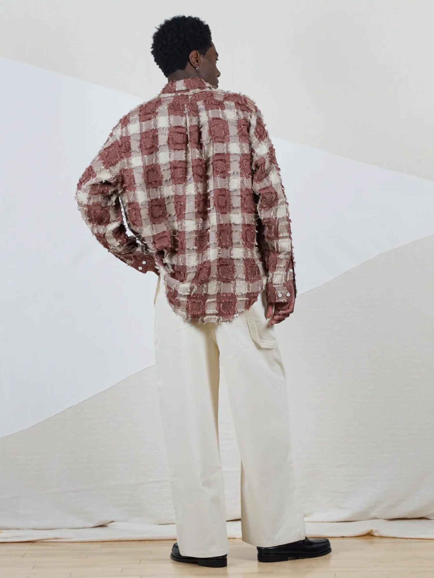 Рубашка lorenz Checked Fringe Shirt Brown