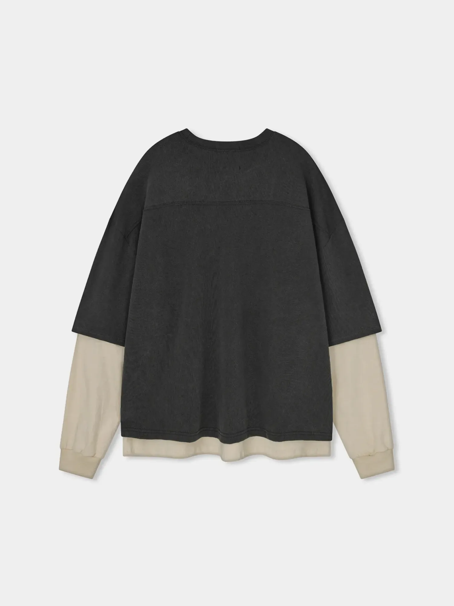 Лонгслив ANGLAN Slogan Layered Charcoal