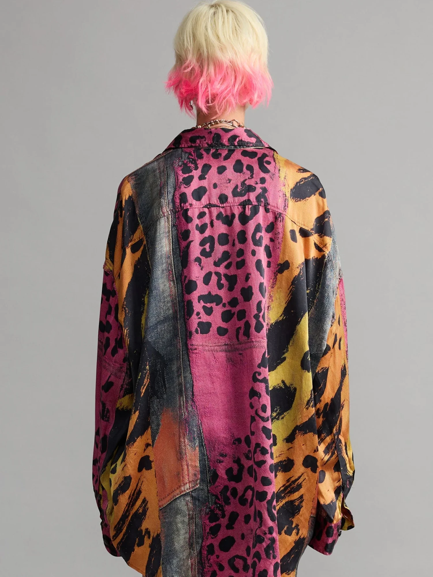 Женская блуза R13 Drop Neck Pink And Orange Multicolor