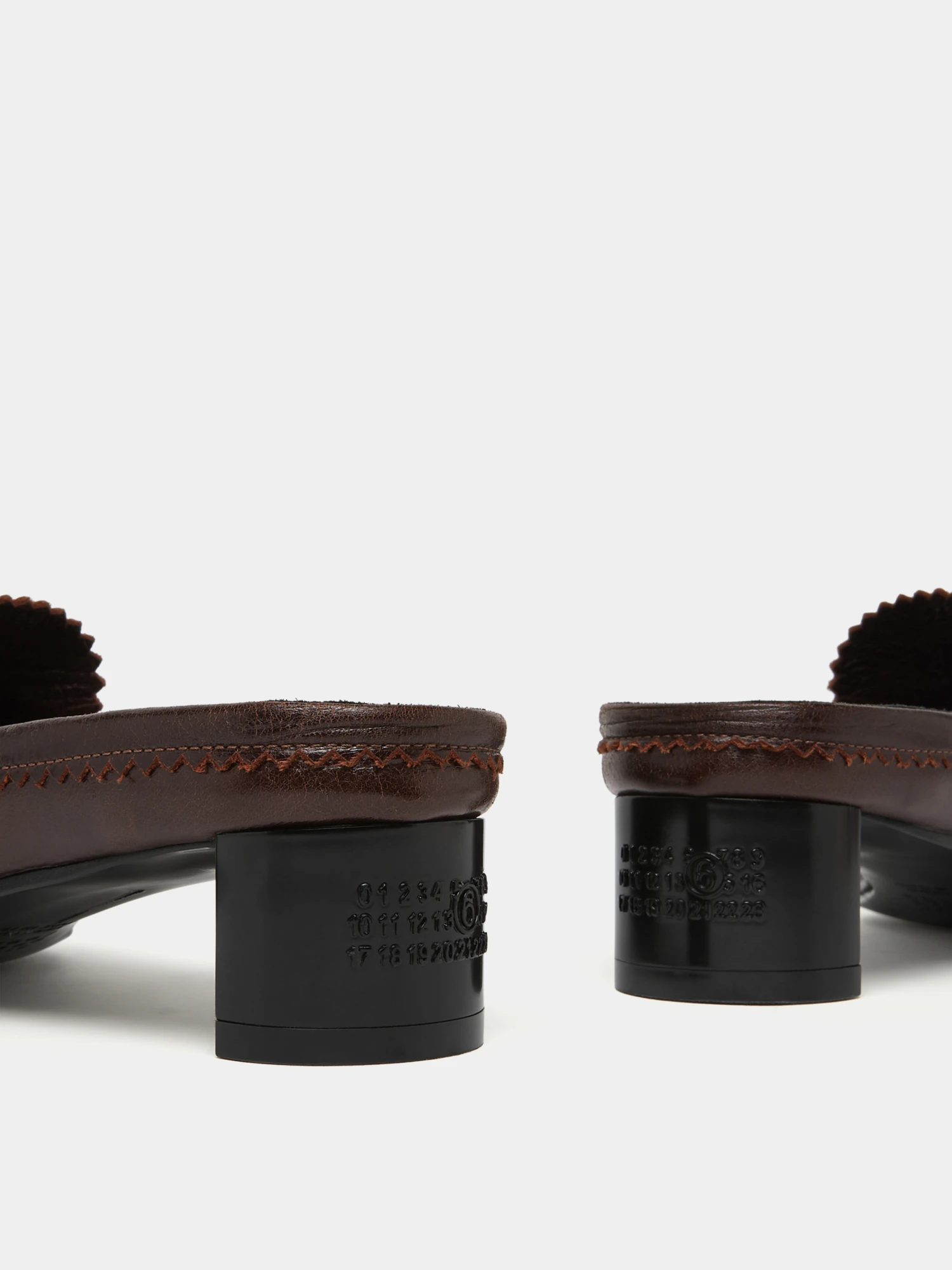 Женские мюли MM6 Maison Margiela Swing-Toe Leather Brown