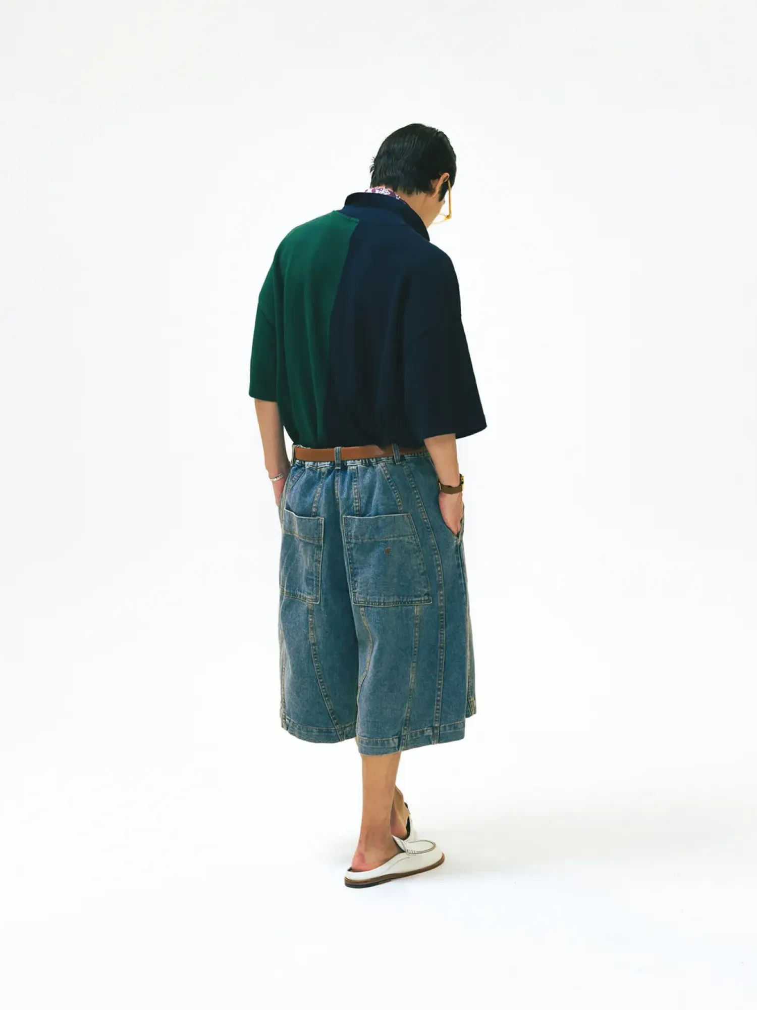 Шорты ANGLAN Balloon Iconic Denim Half Pants Washed Blue