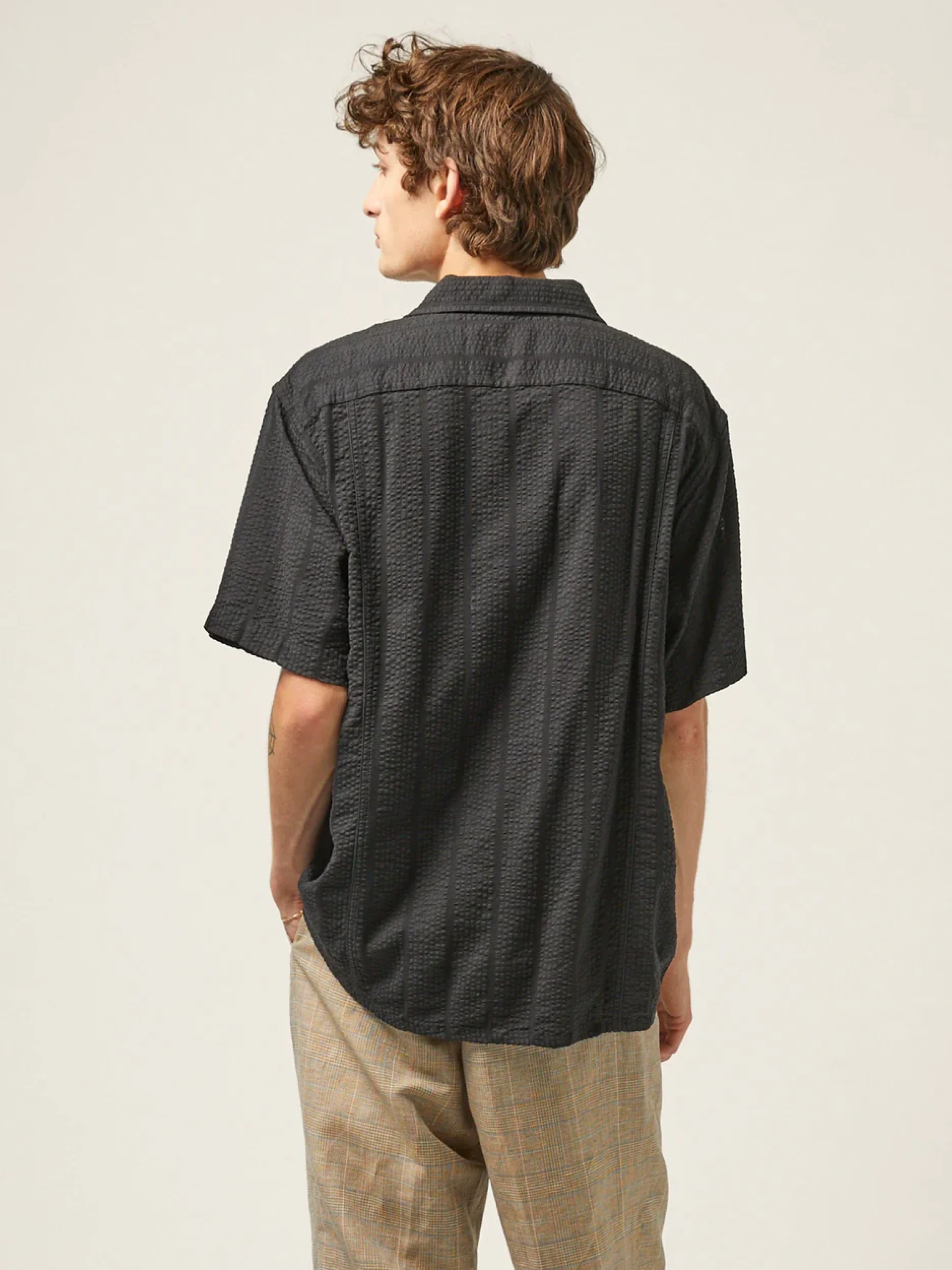Рубашка Corridor Striped Seersucker SS Black