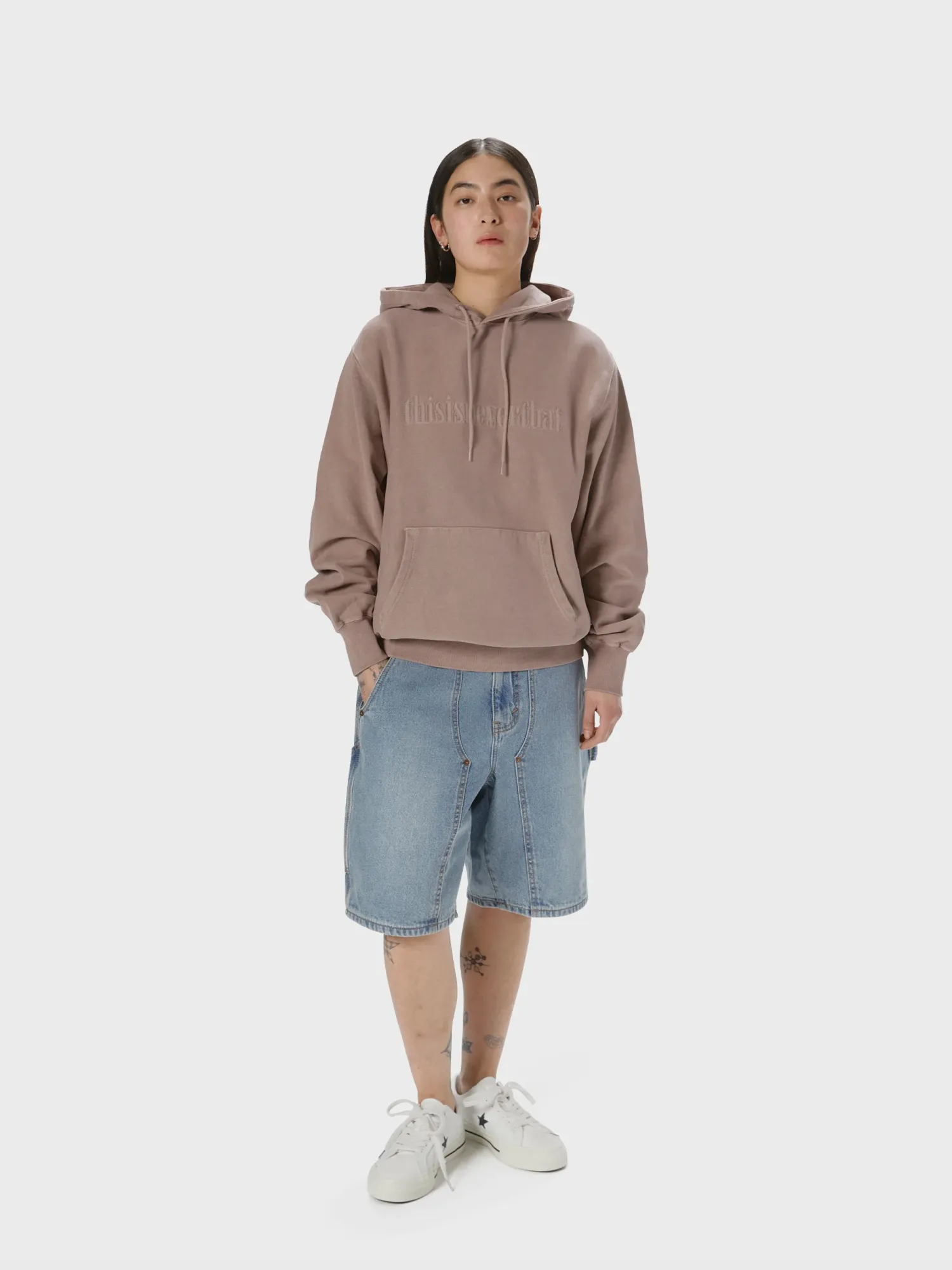 Худи thisisneverthat Overdyed Embroidery Dusty Pink