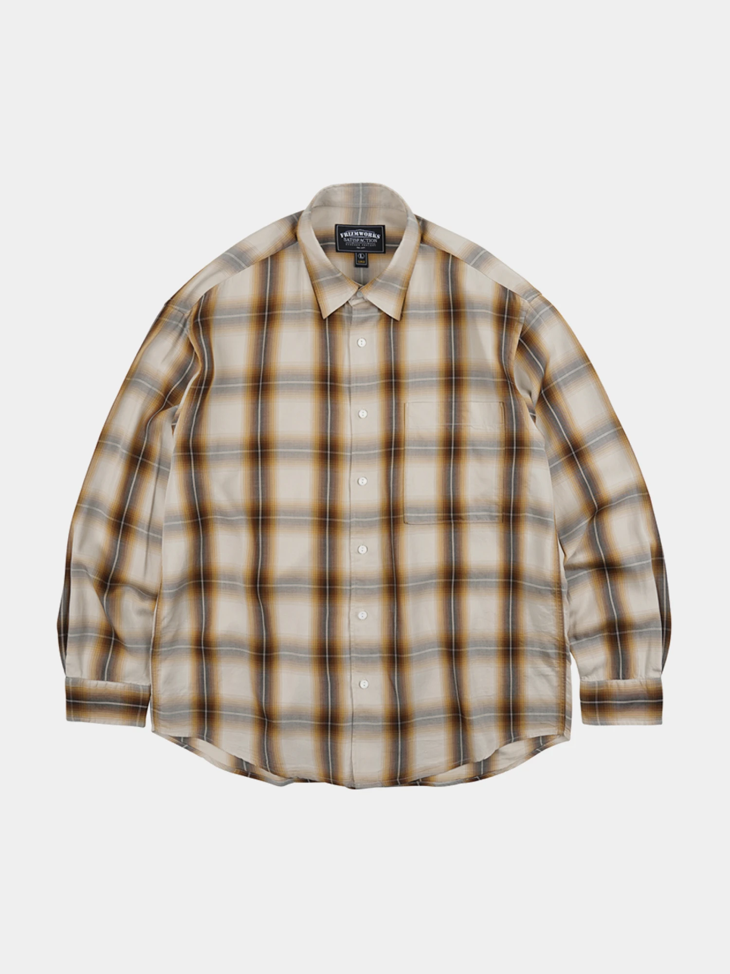 Рубашка FrizmWORKS Lyocell Check Relaxed Beige