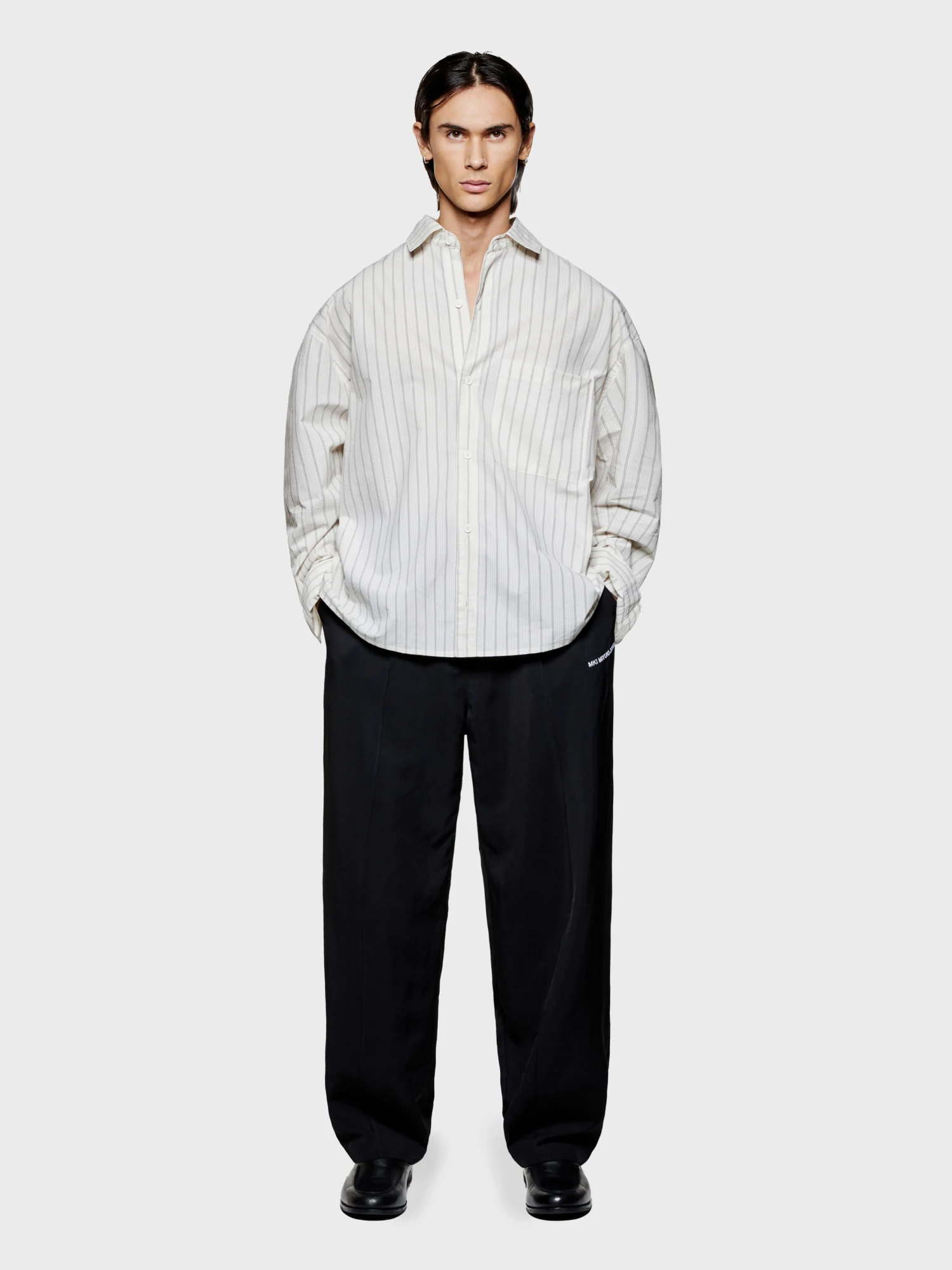 Рубашка MKI MIYUKI ZOKU Box Dress Off White Stripe