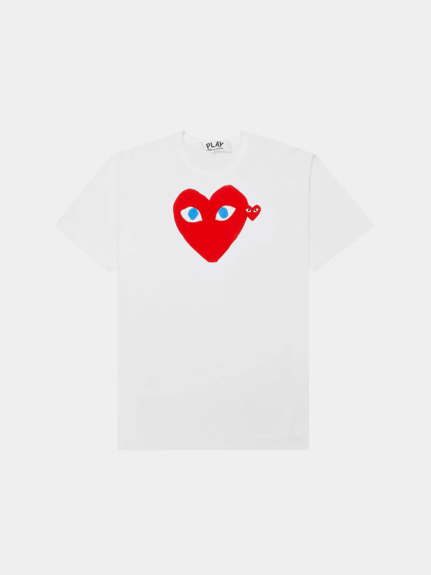Футболка Comme des Garçons PLAY Red Heart Blue Eyes White