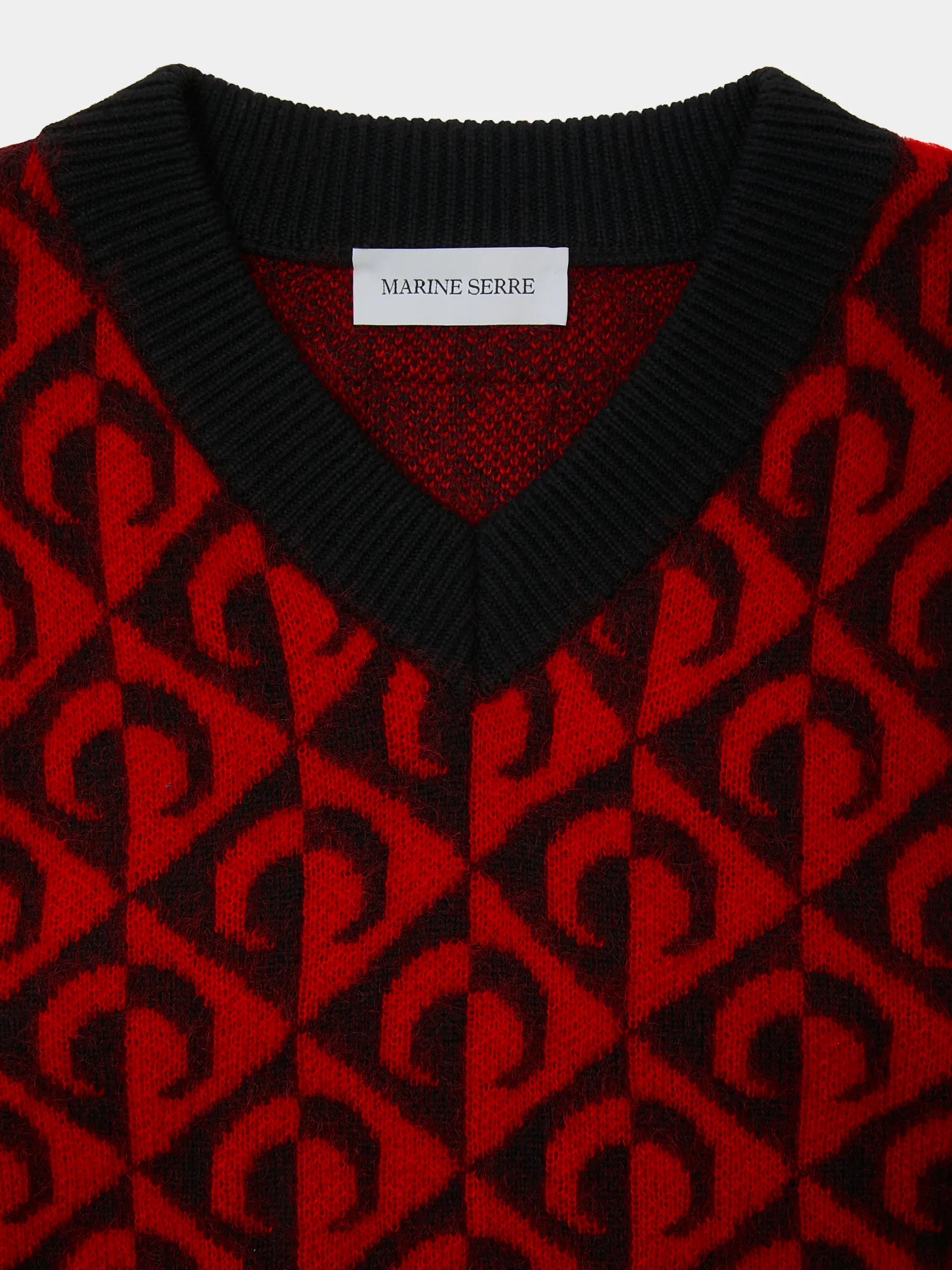 Жилет Marine Serre Moon Lozenge Knit V-Neck Black/Red