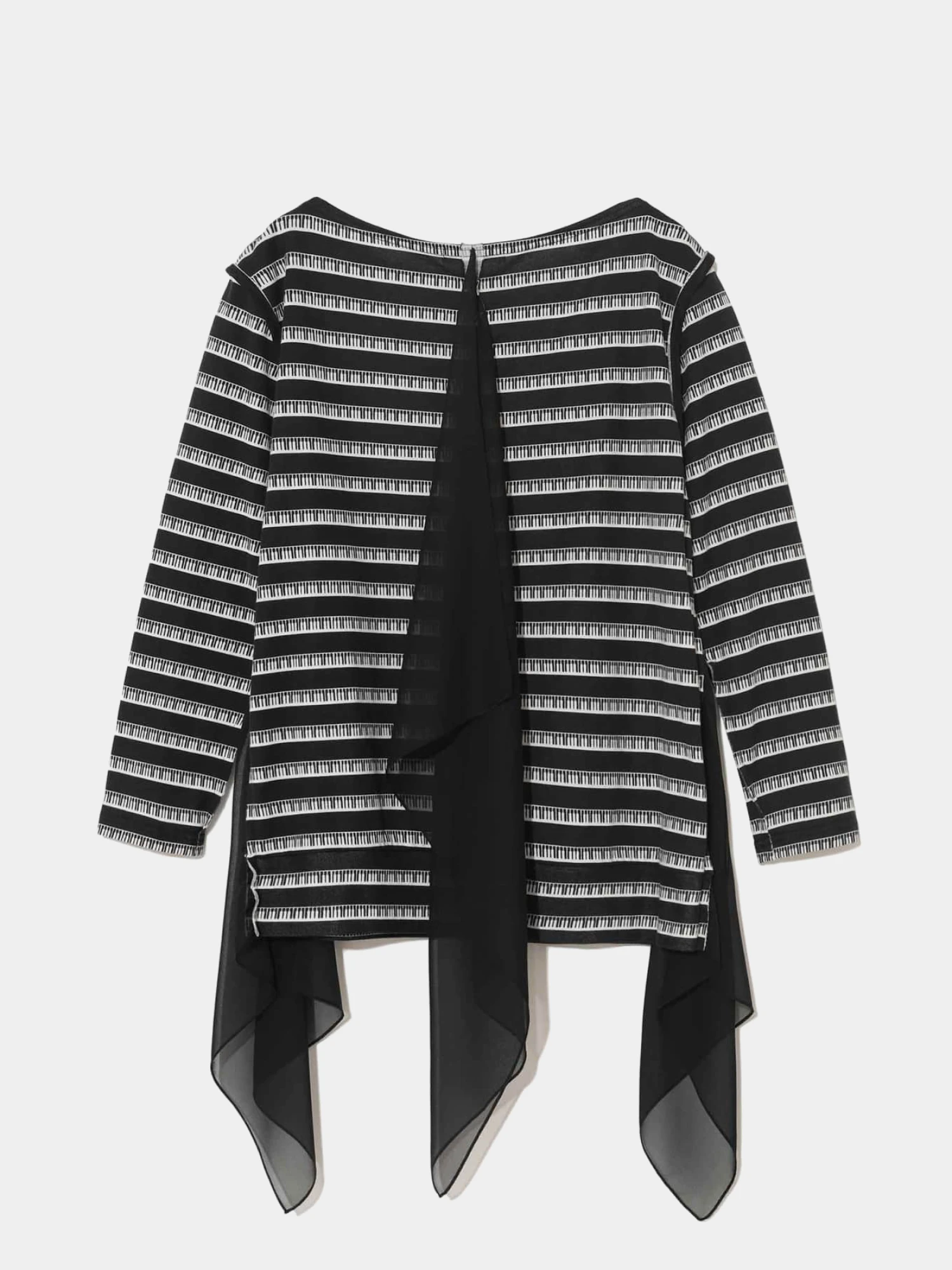 Женский лонгслив UNDERCOVER Cotton Boat Neck Border Black