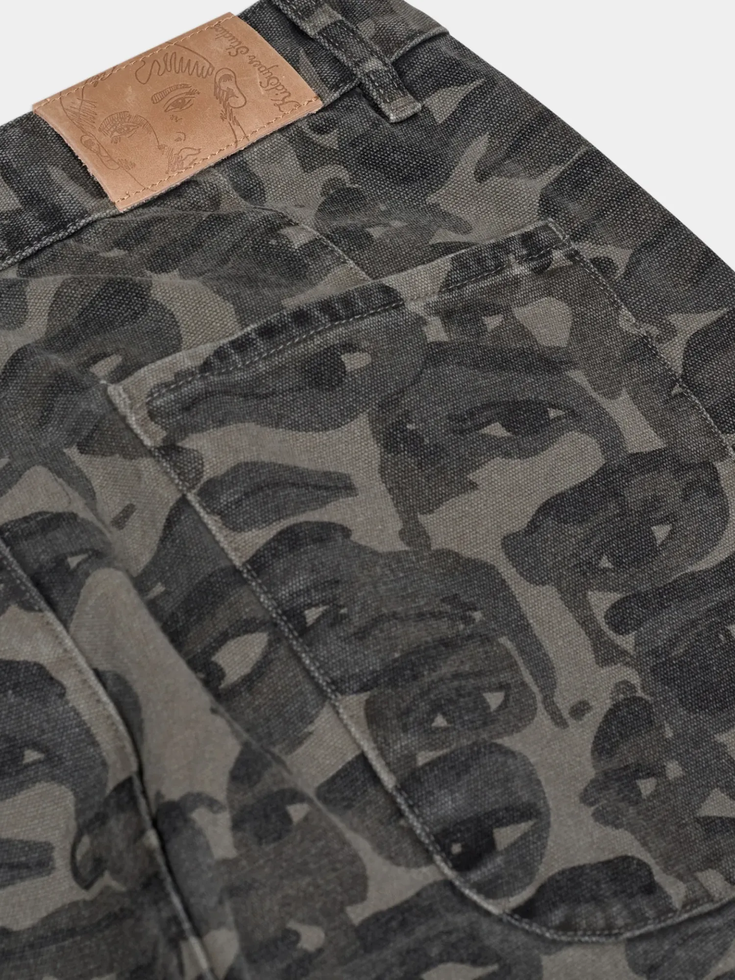 Джинсы KidSuper Face Camo Wide Leg Black