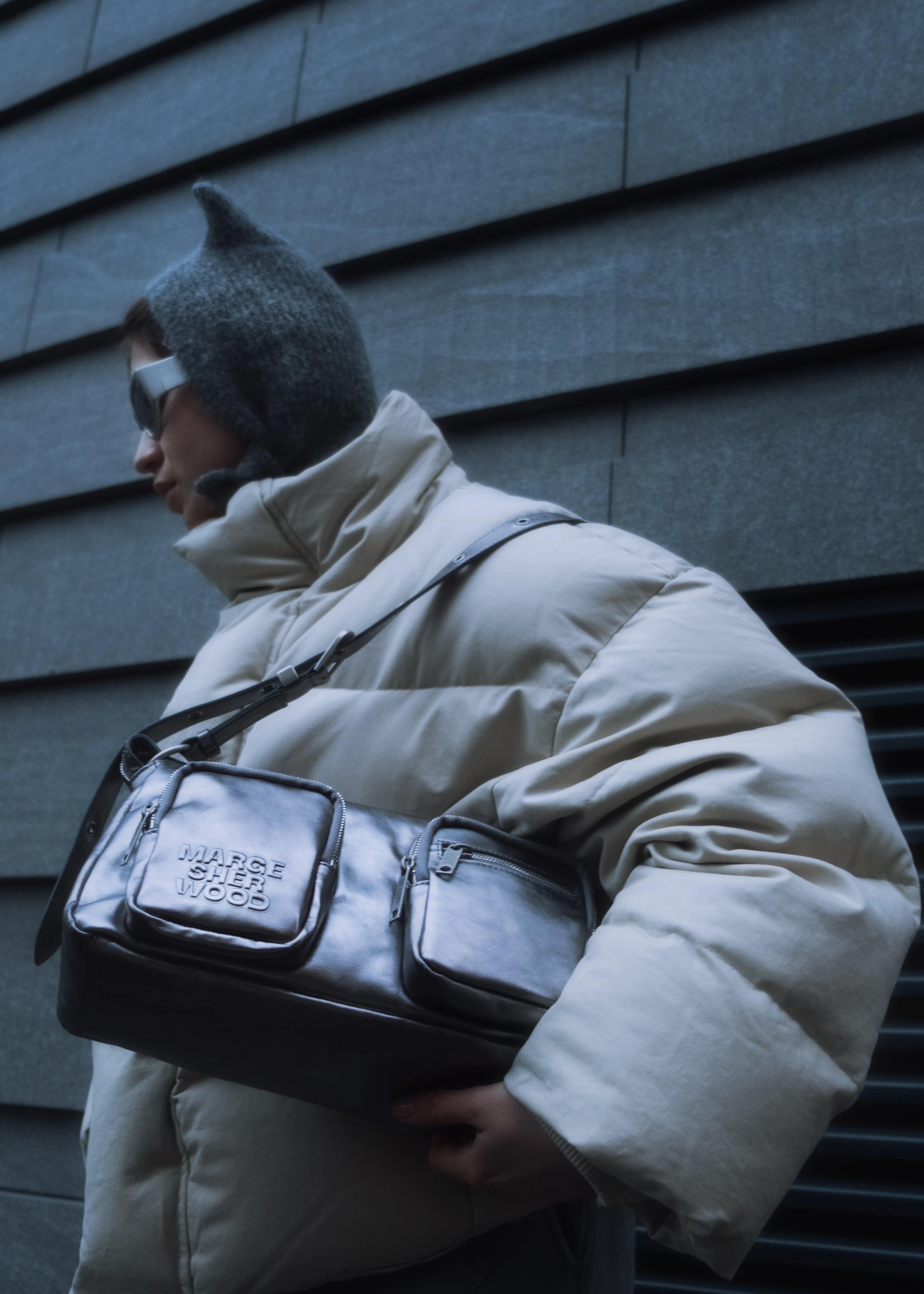 Шапка Coperni Knitted Horn Gray