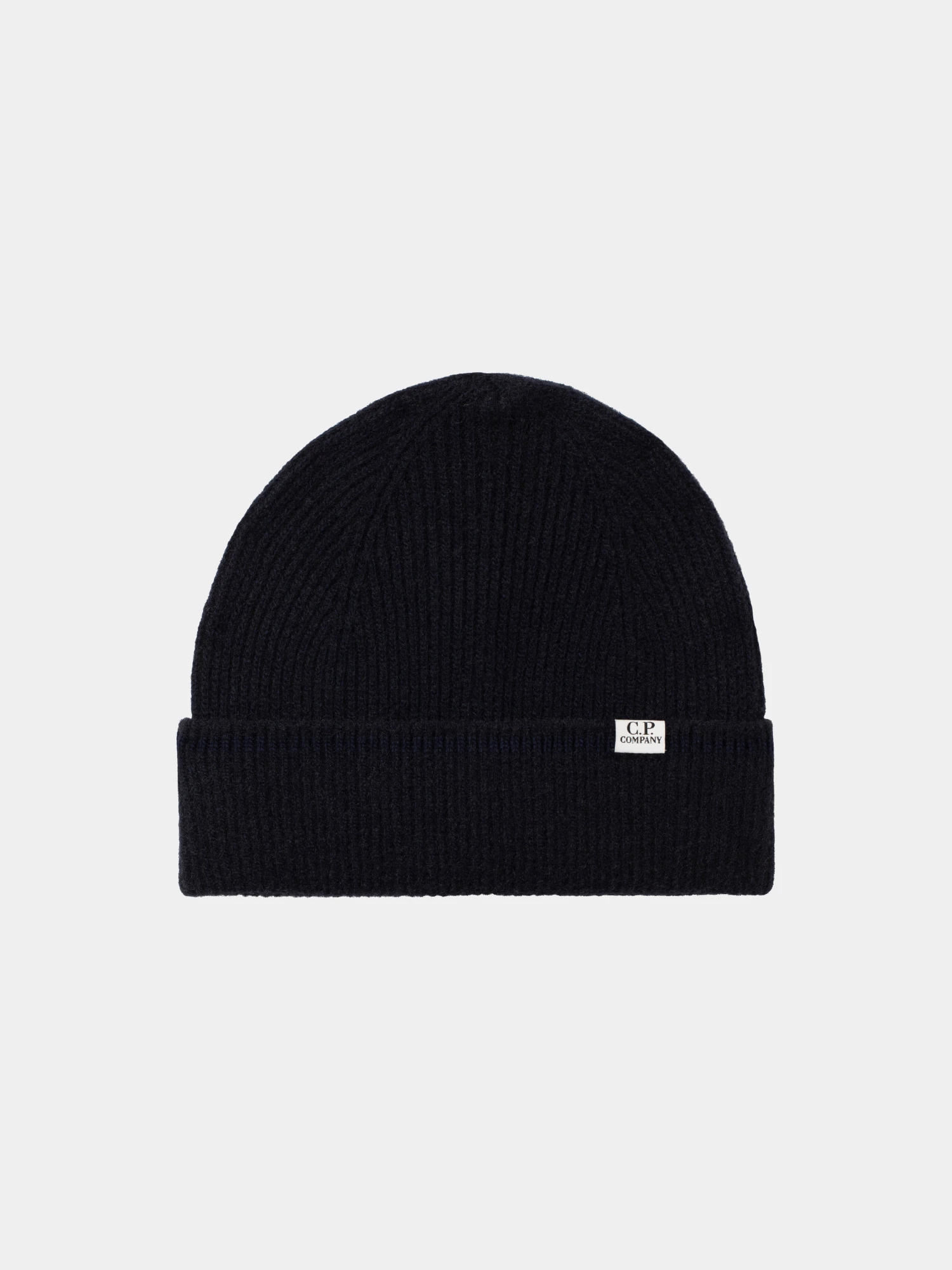 Шапка C.P. Company Logo Patch Vanise Lambswool Total Eclipse