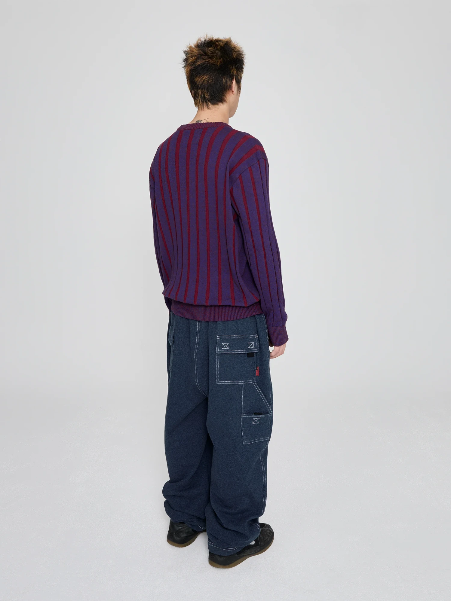 Свитер YESEYESEE Stipe Knit Pullover Navy
