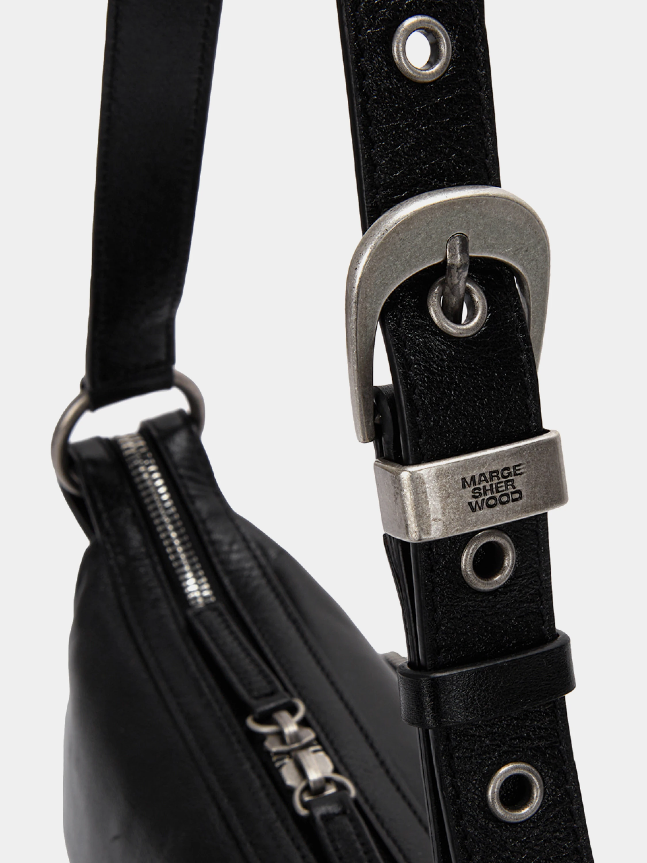 Сумка MARGESHERWOOD Outpocket Hobo Mini Black Glossy Plain